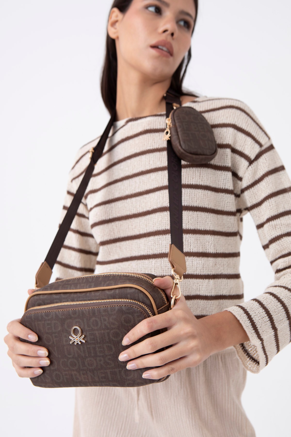 Benetton Çapraz Çanta Kahve-Camel BNT 1292