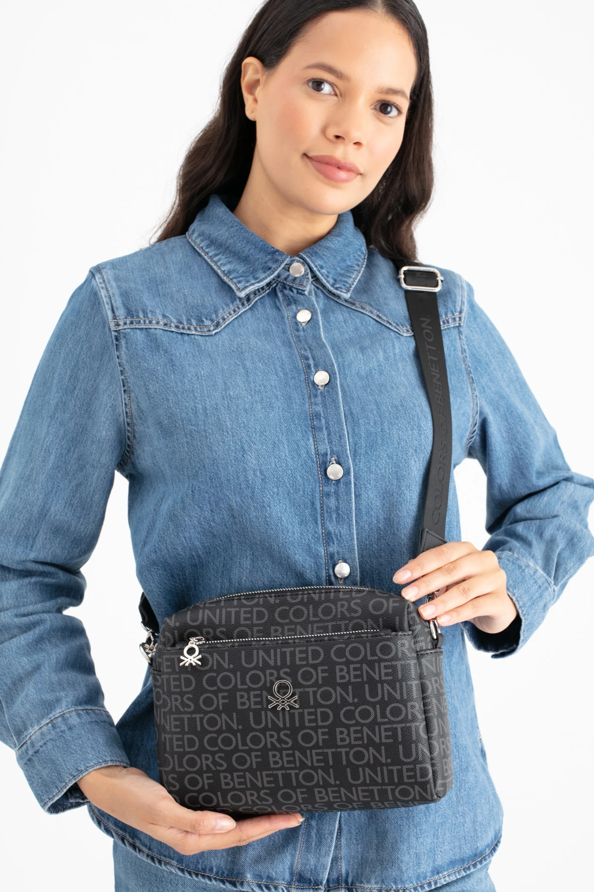 Benetton Çapraz Çanta Siyah BNT 1642