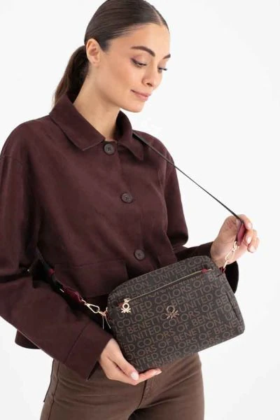 Benetton Çapraz Çanta Kahve-Bordo BNT 1642