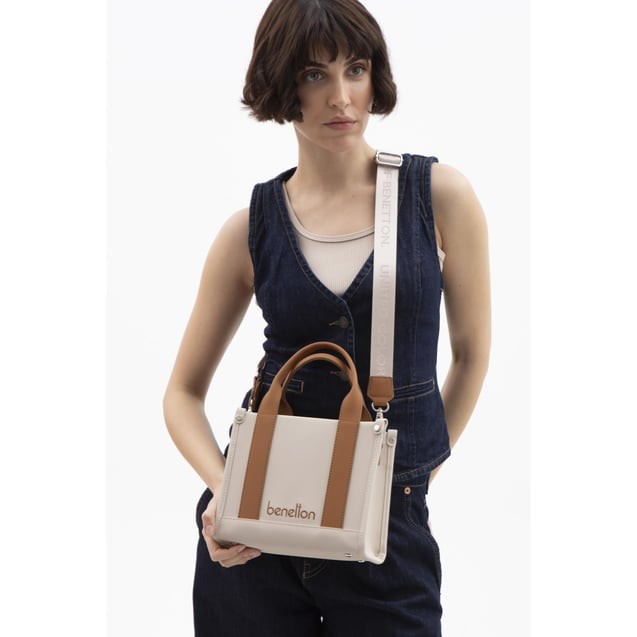 Benetton Kol Çantası Bej-Camel BNT 1620