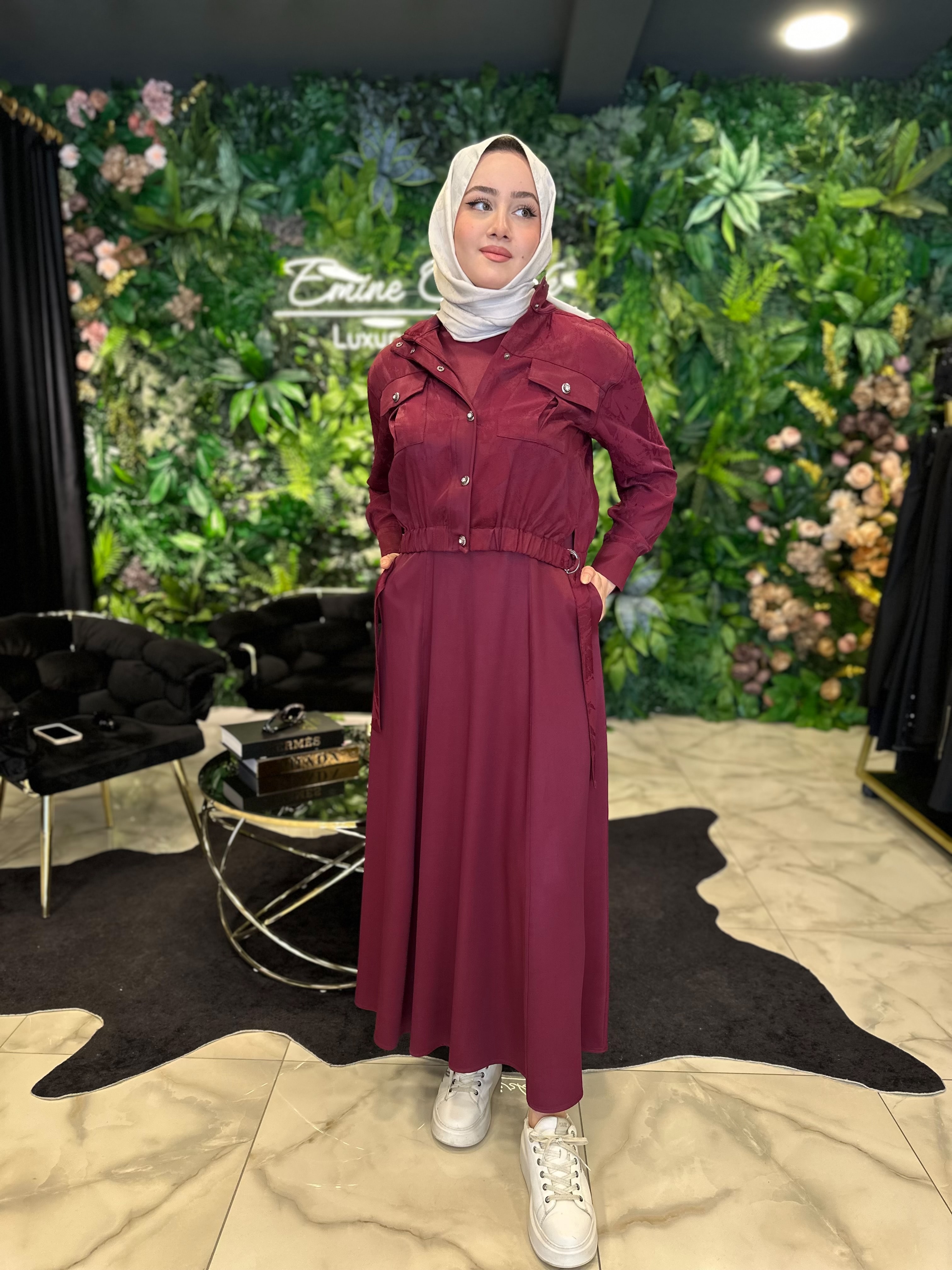 MY312 ÇITÇIT DETAYLI ELBİSELİ TAKIM 1544