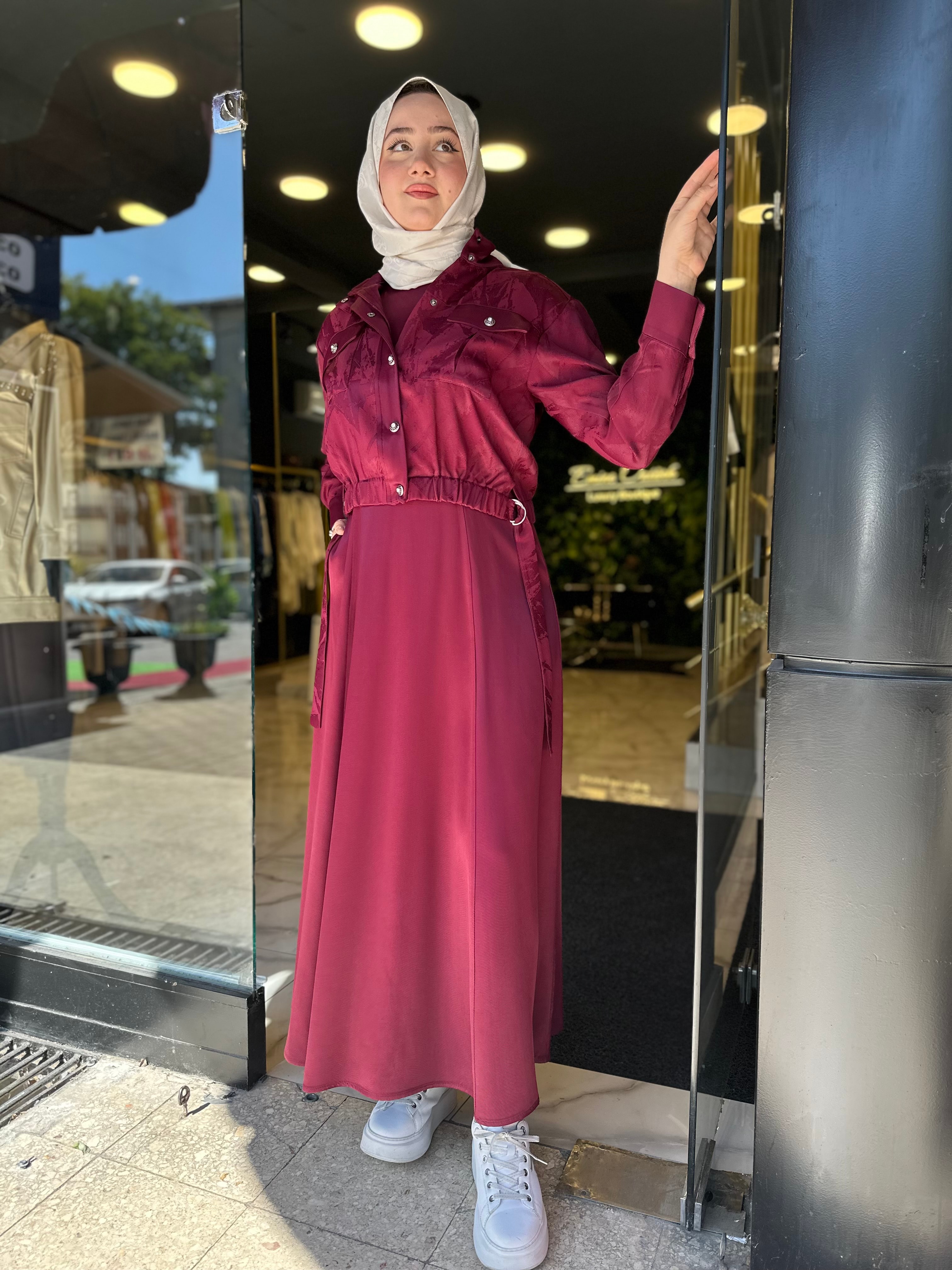 MY312 ÇITÇIT DETAYLI ELBİSELİ TAKIM 1544