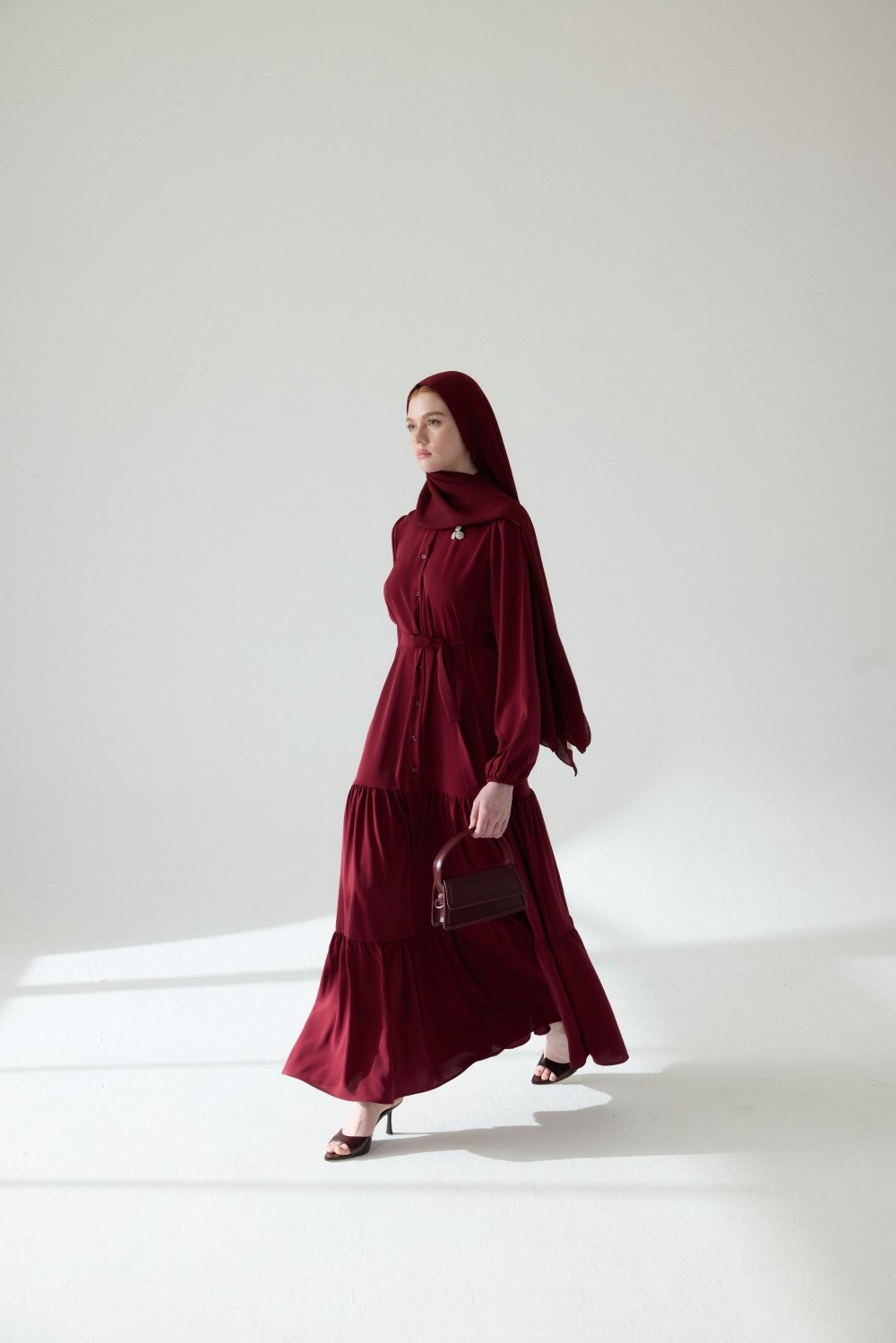 LADY ELBİSE 1334 - BORDO