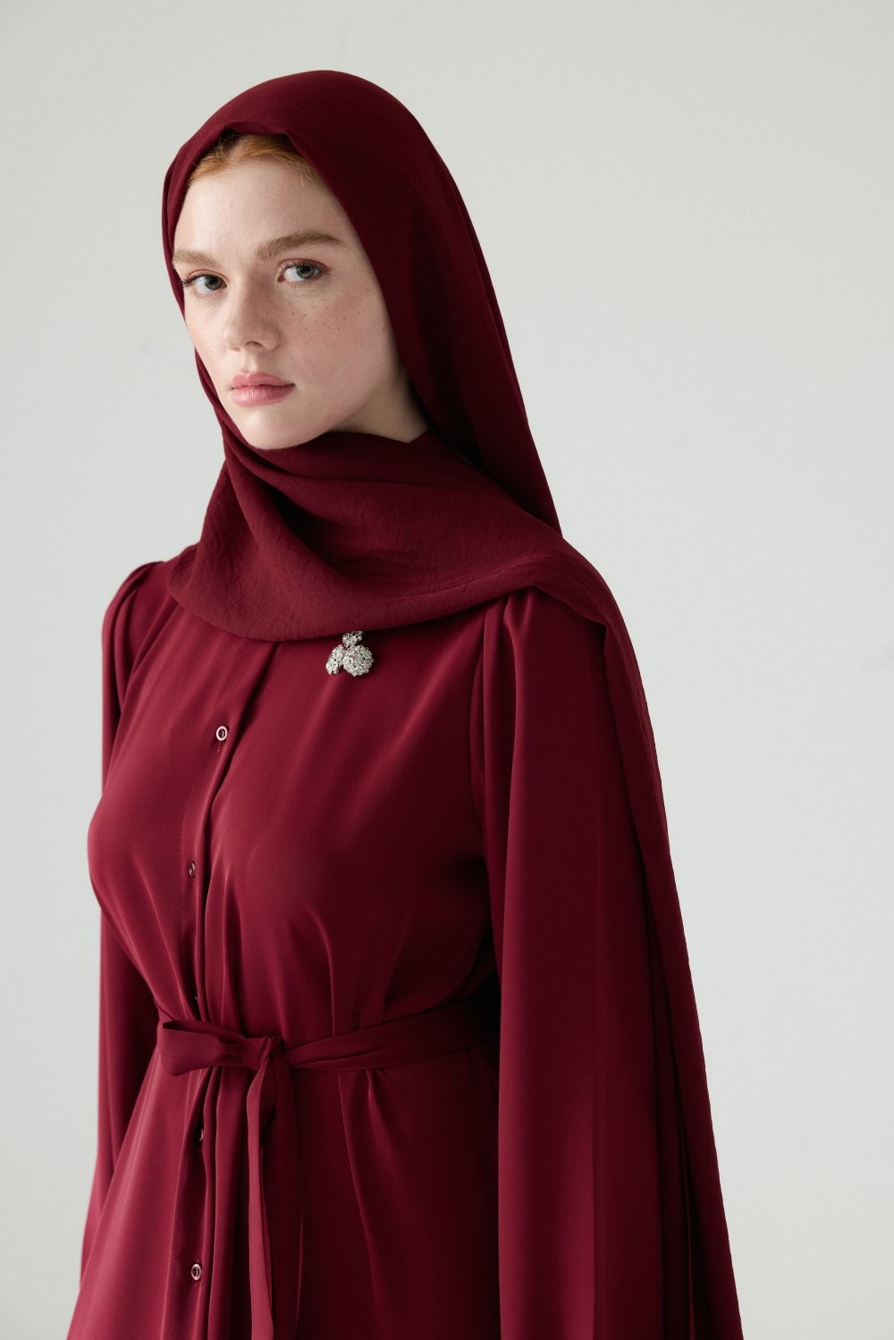 LADY ELBİSE 1334 - BORDO