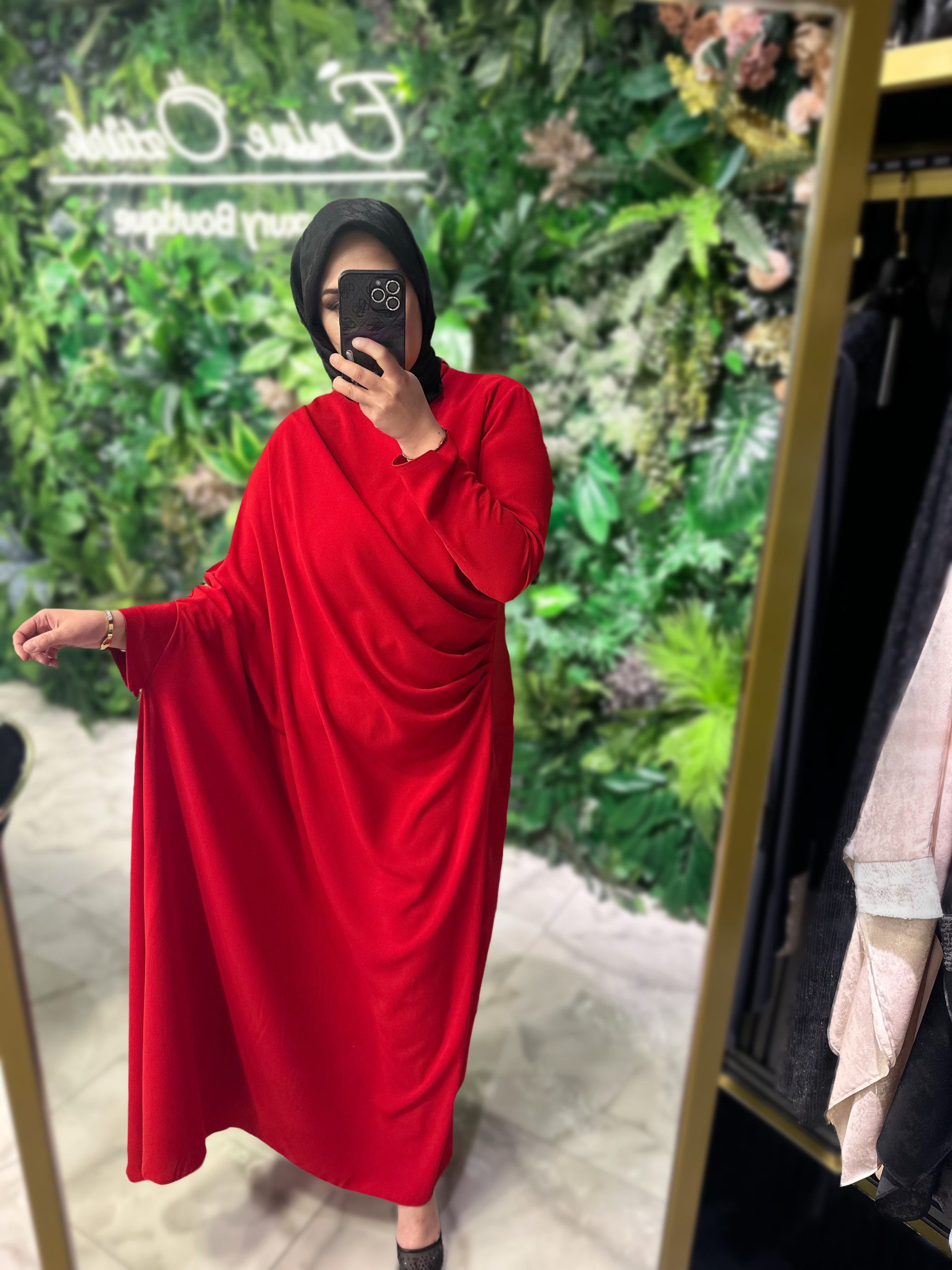 HİLAL OĞUZKAN ÖN DRAPE DETAYLI TEK TARAFI YARASA KOL ELBİSE 9127