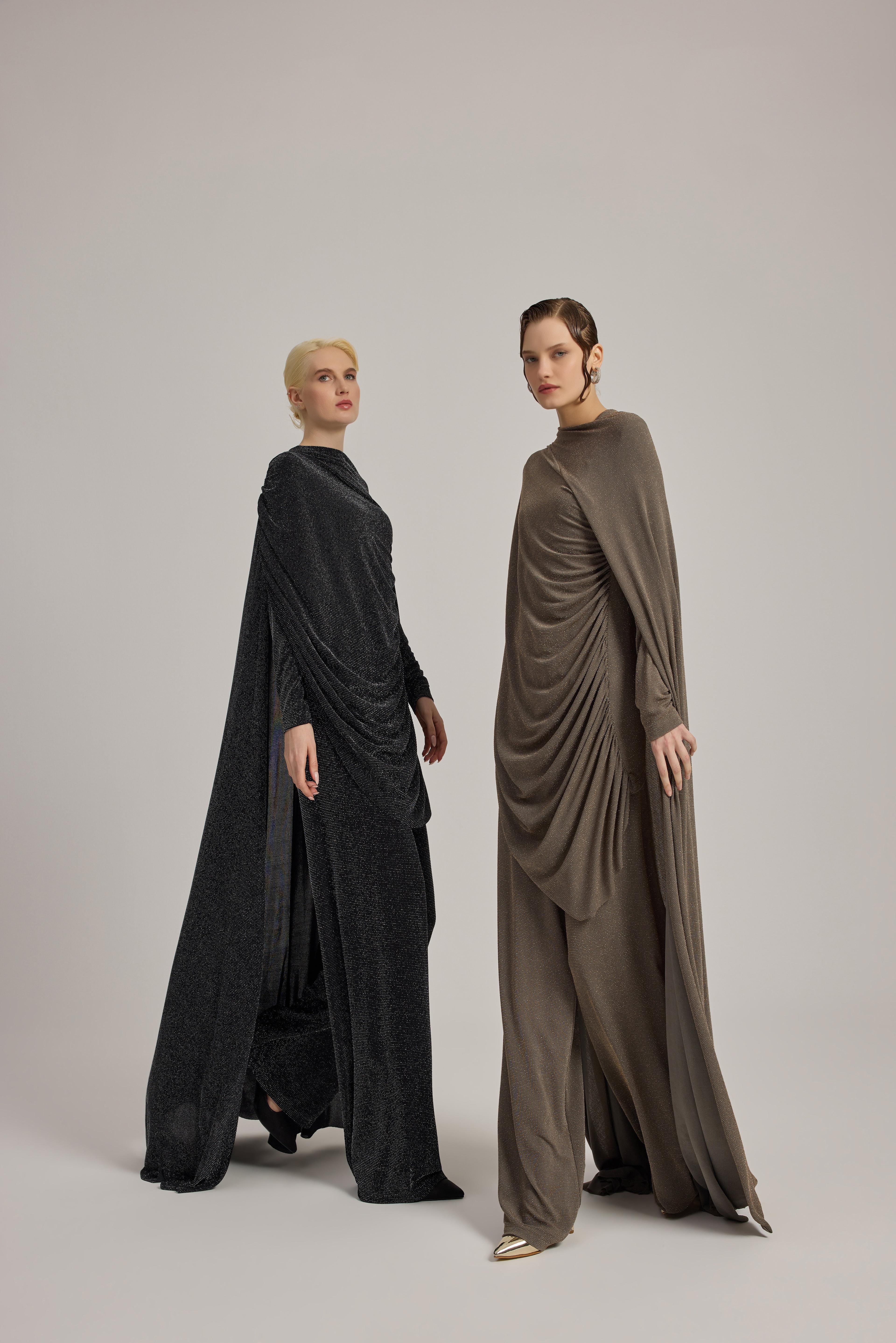 HİLAL OĞUZKAN DRAPE DETAYLI TUNİK PANTOLON ABİYE 9156
