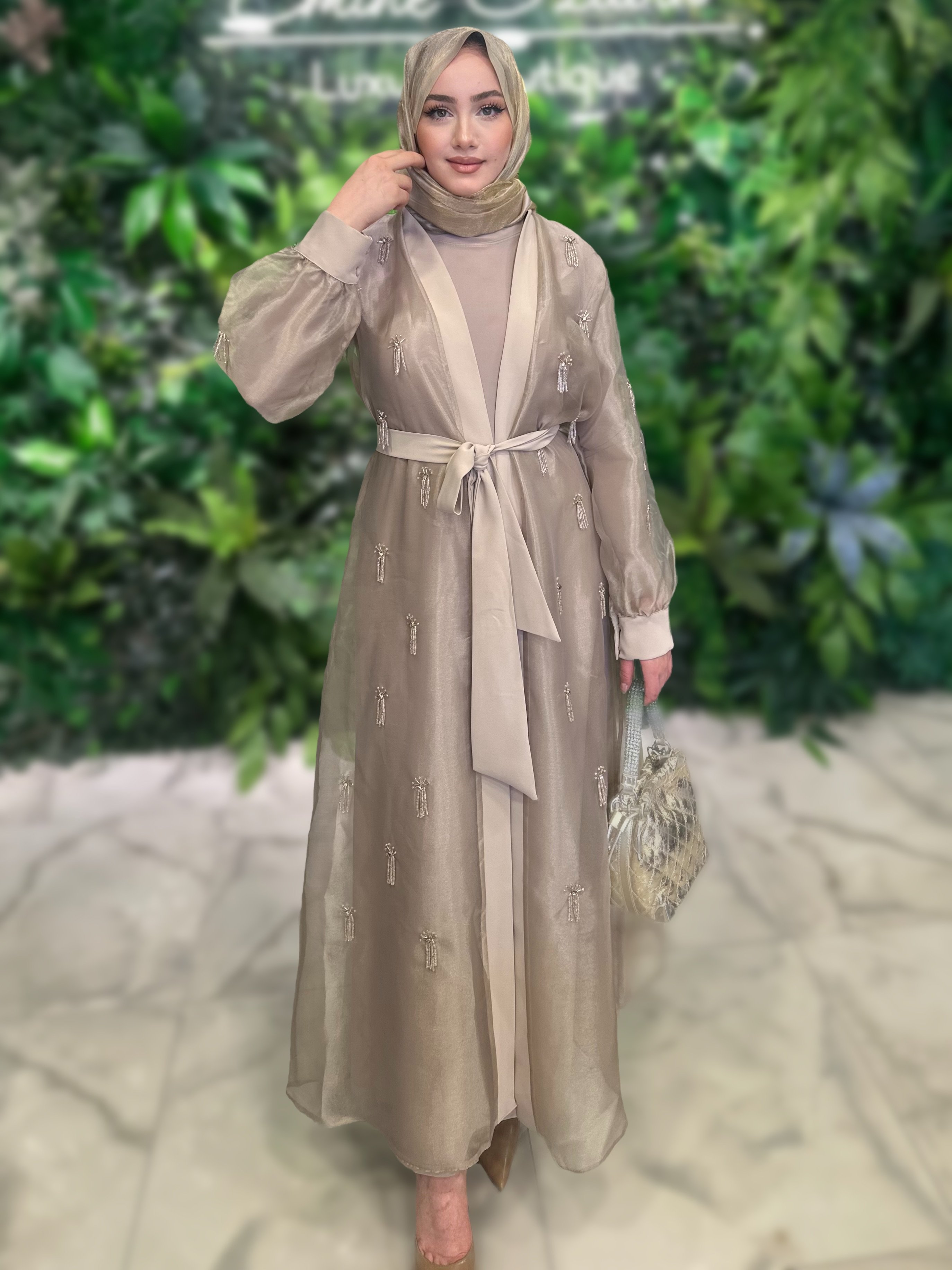 ETRUCCİ ORGANZE BEJ ABAYA 6217 
