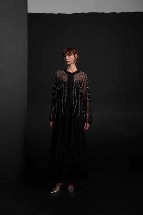 ETRUCCİ TAŞLI TÜL ABAYA 6184