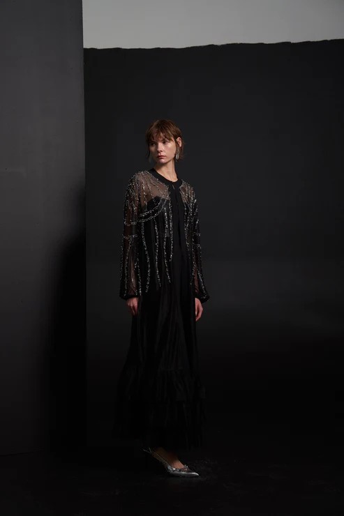 ETRUCCİ TAŞLI TÜL ABAYA 6184