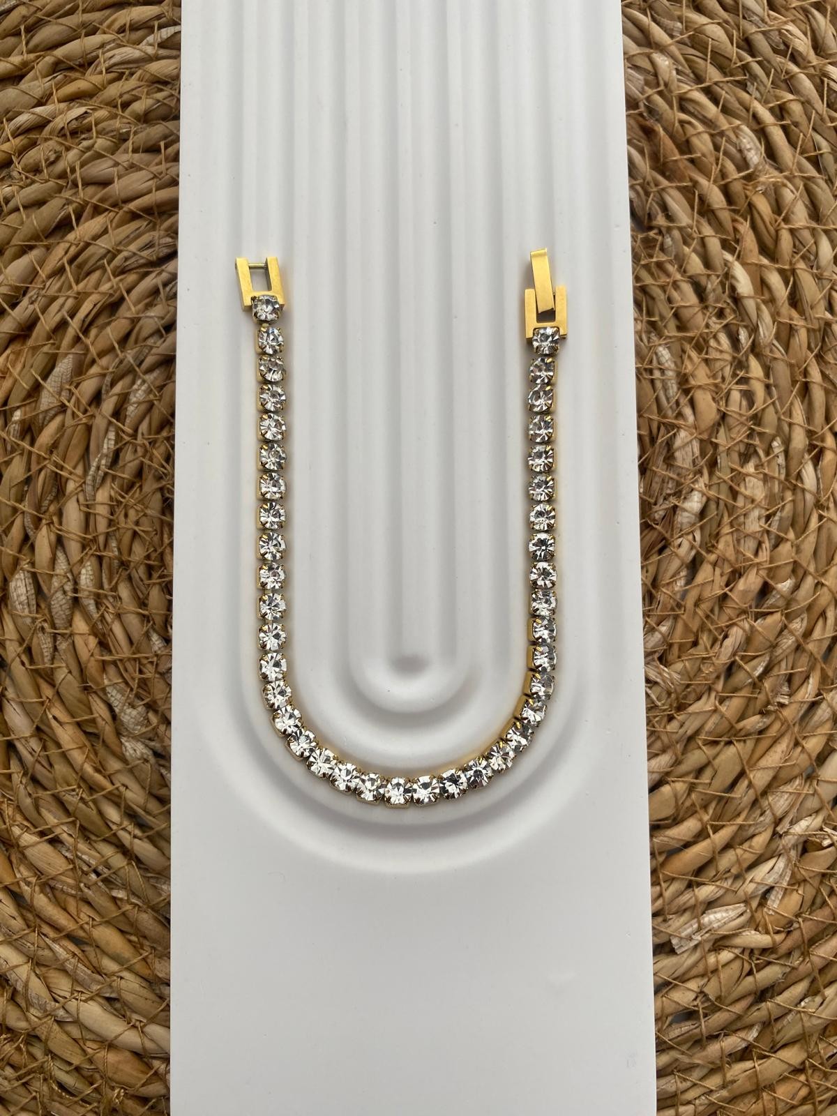 ÇELİK SU YOLU GOLD TAŞLI BİLEKLİK K63