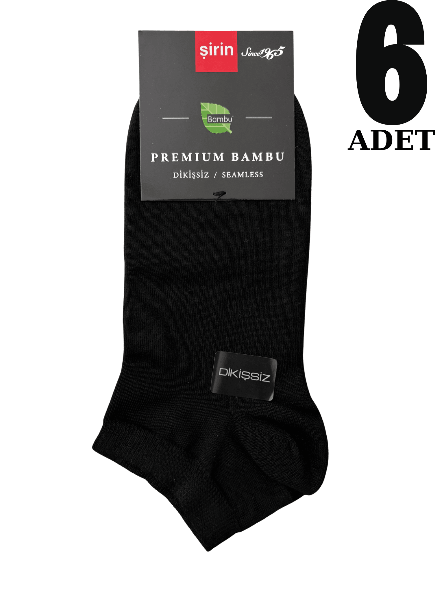 ŞİRİN ERKEK BAMBU PATİK ÇORAP 6 ADET - SİYAH