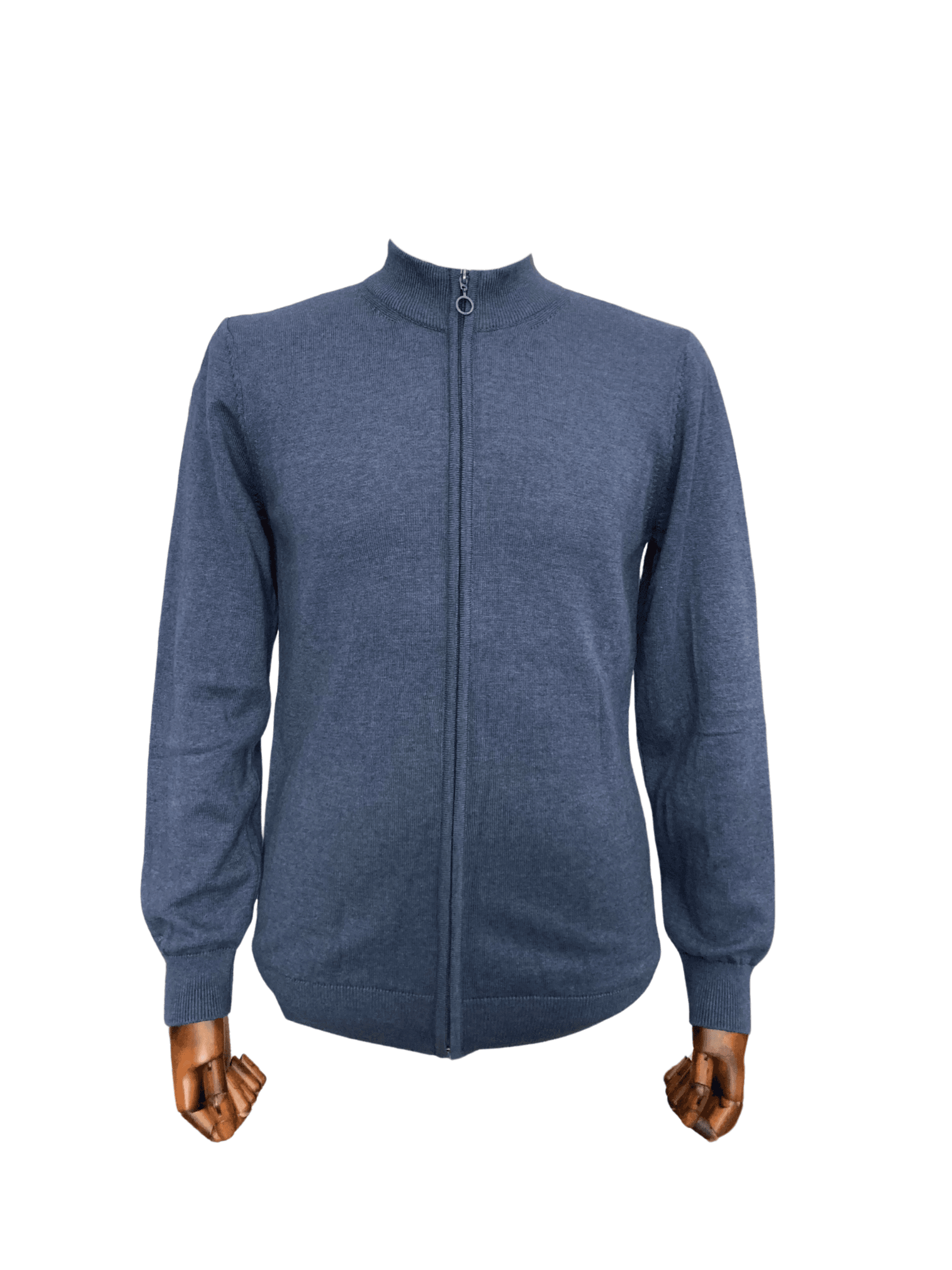 Erkek Fermuarlı Slim Fit Hırka - MAVİ