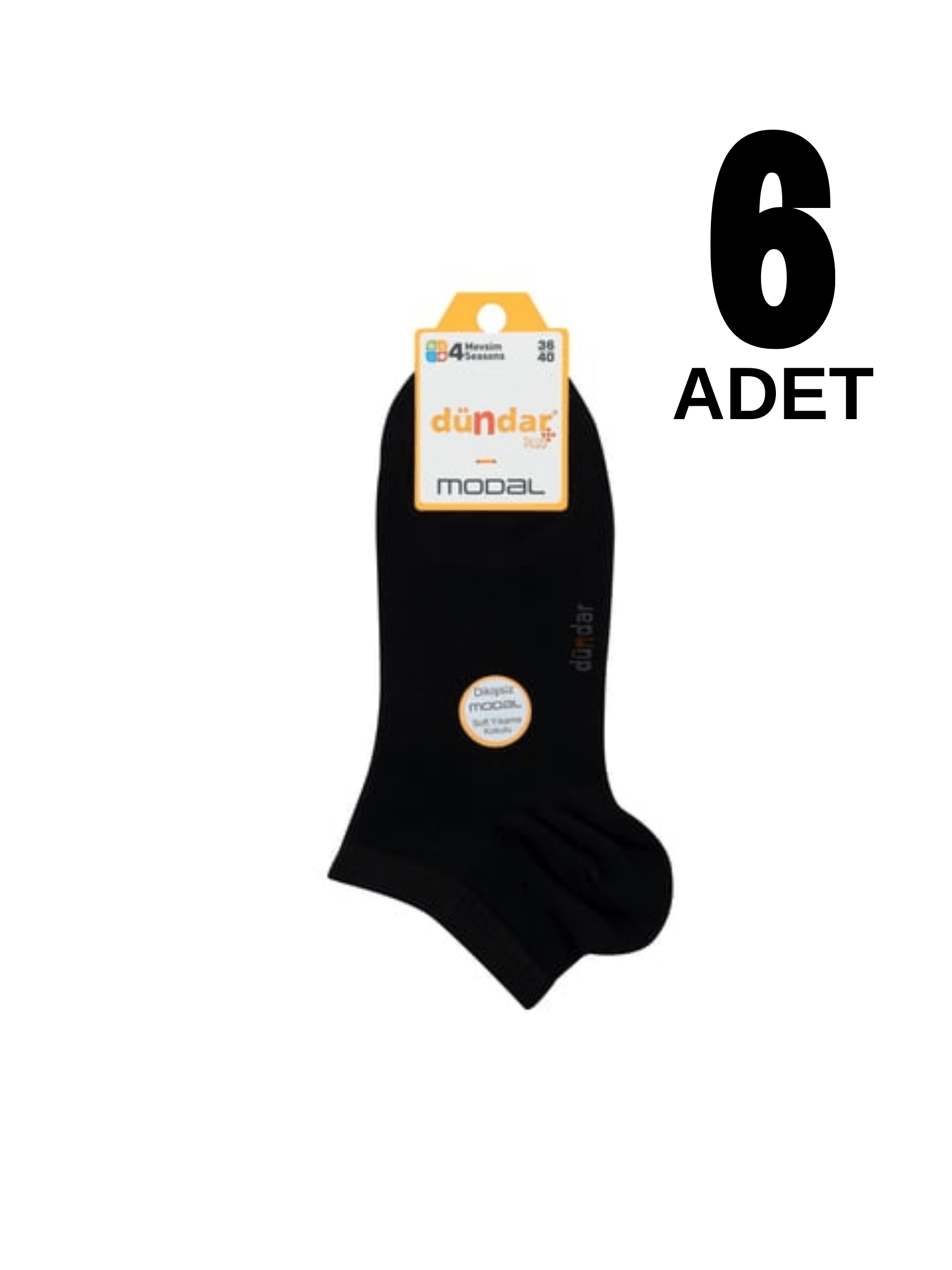 Dündar 4 Mevsim Kadın Modal Patik Çorap 6'Lı