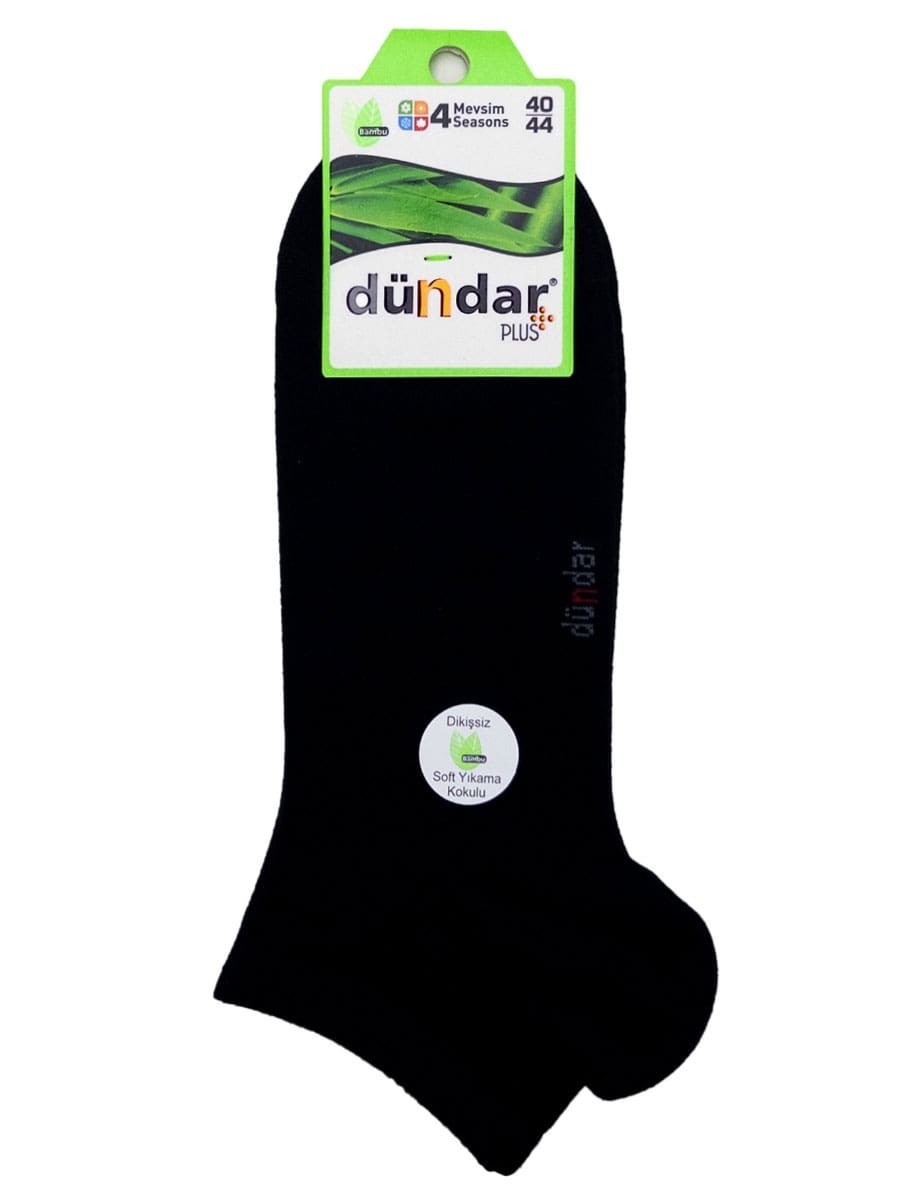 Dündar 4 Mevsim Erkek Bambu Patik Çorap 6'Lı - SİYAH