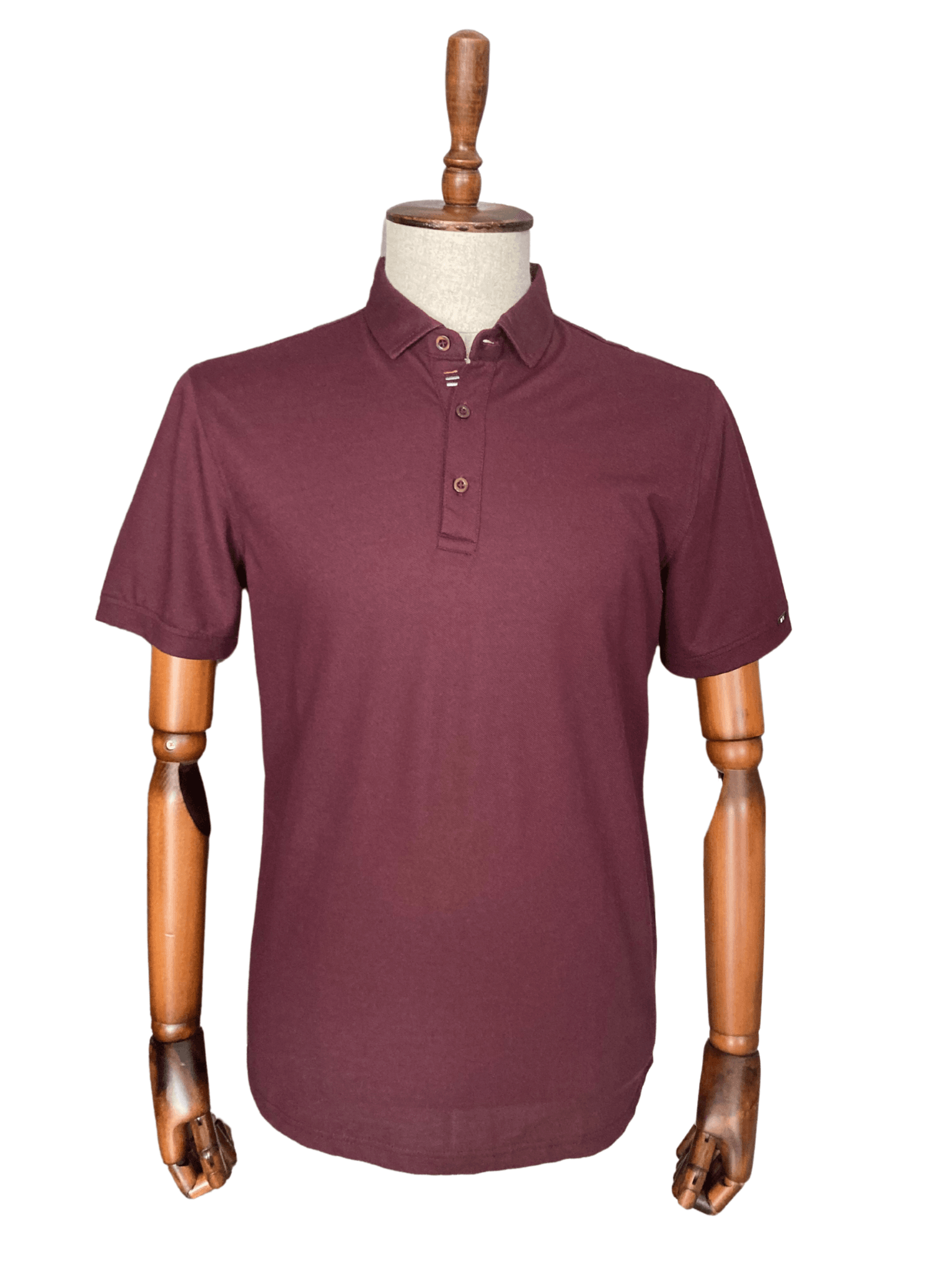 Polo Yaka Düğmeli Erkek Tişört - Bordo