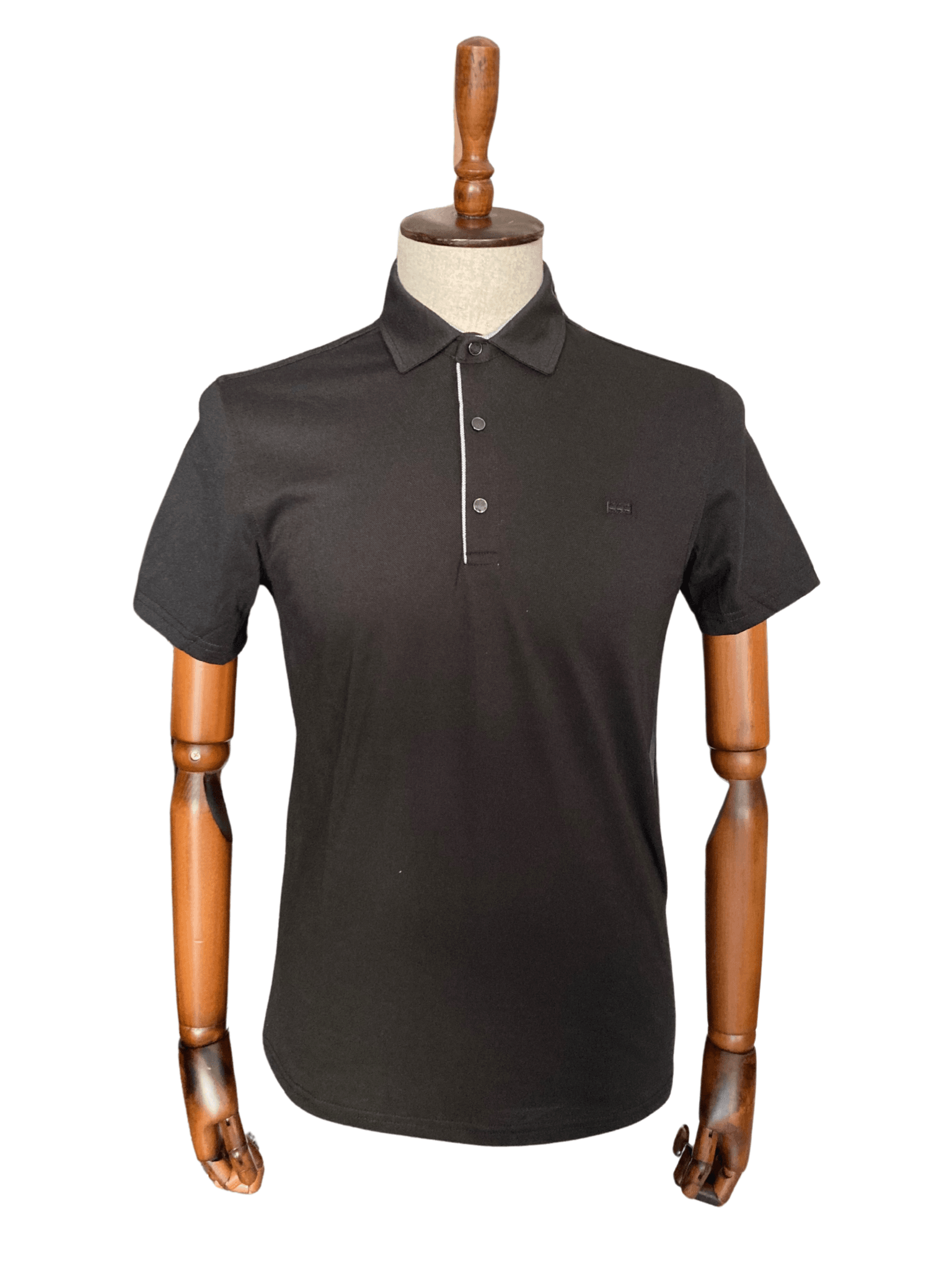 Polo Yaka Çıtçıtlı Erkek Tişört - SİYAH