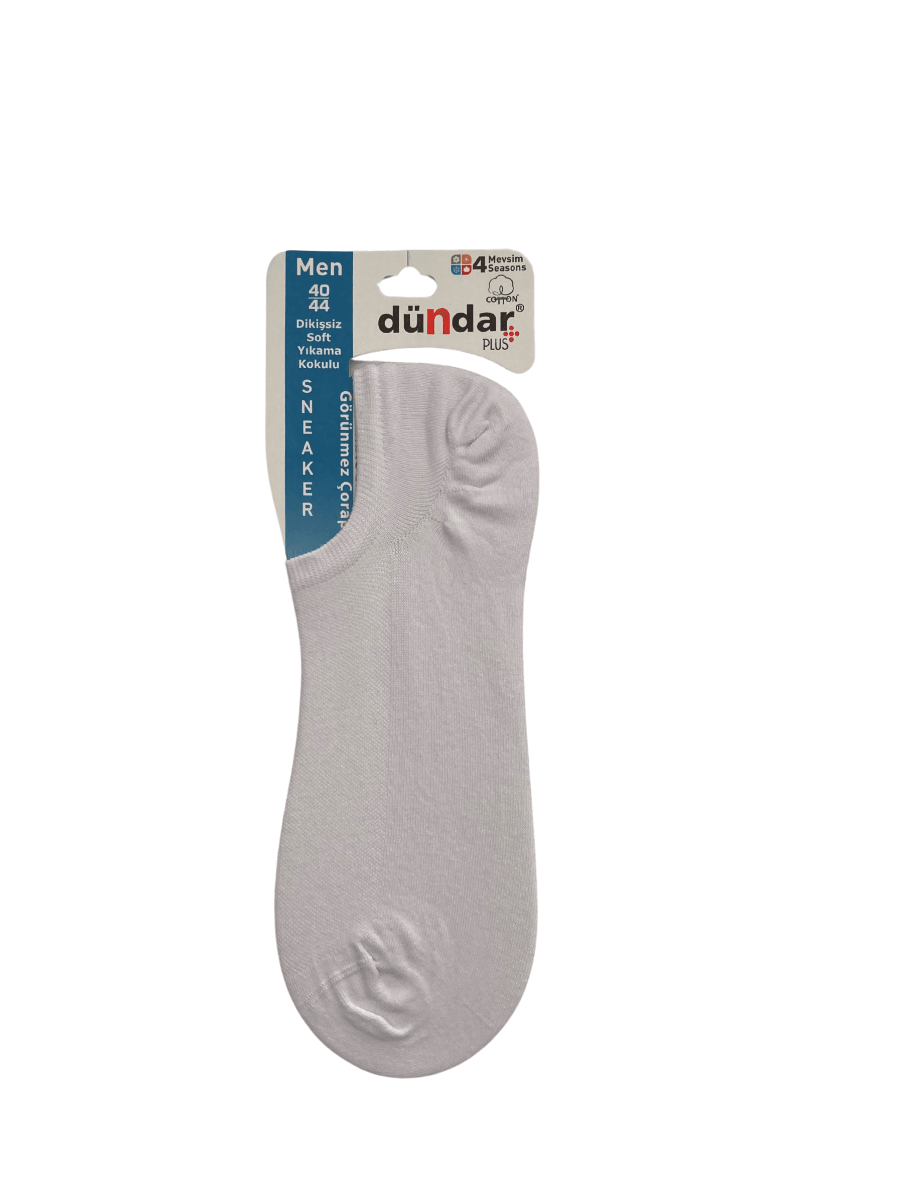 Dündar 4 Mevsim Erkek Pamuklu Sneaker 6'Lı - BEYAZ