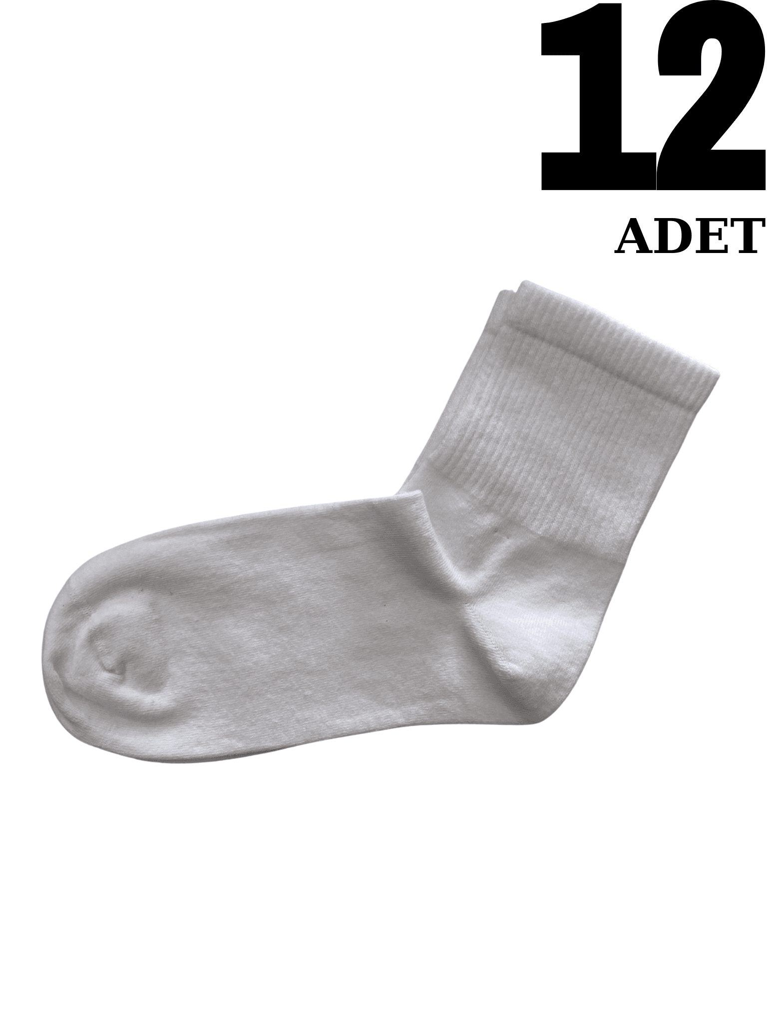 UNİSEX BEYAZ KOLEJ ÇORAP 12 ADET 40-44
