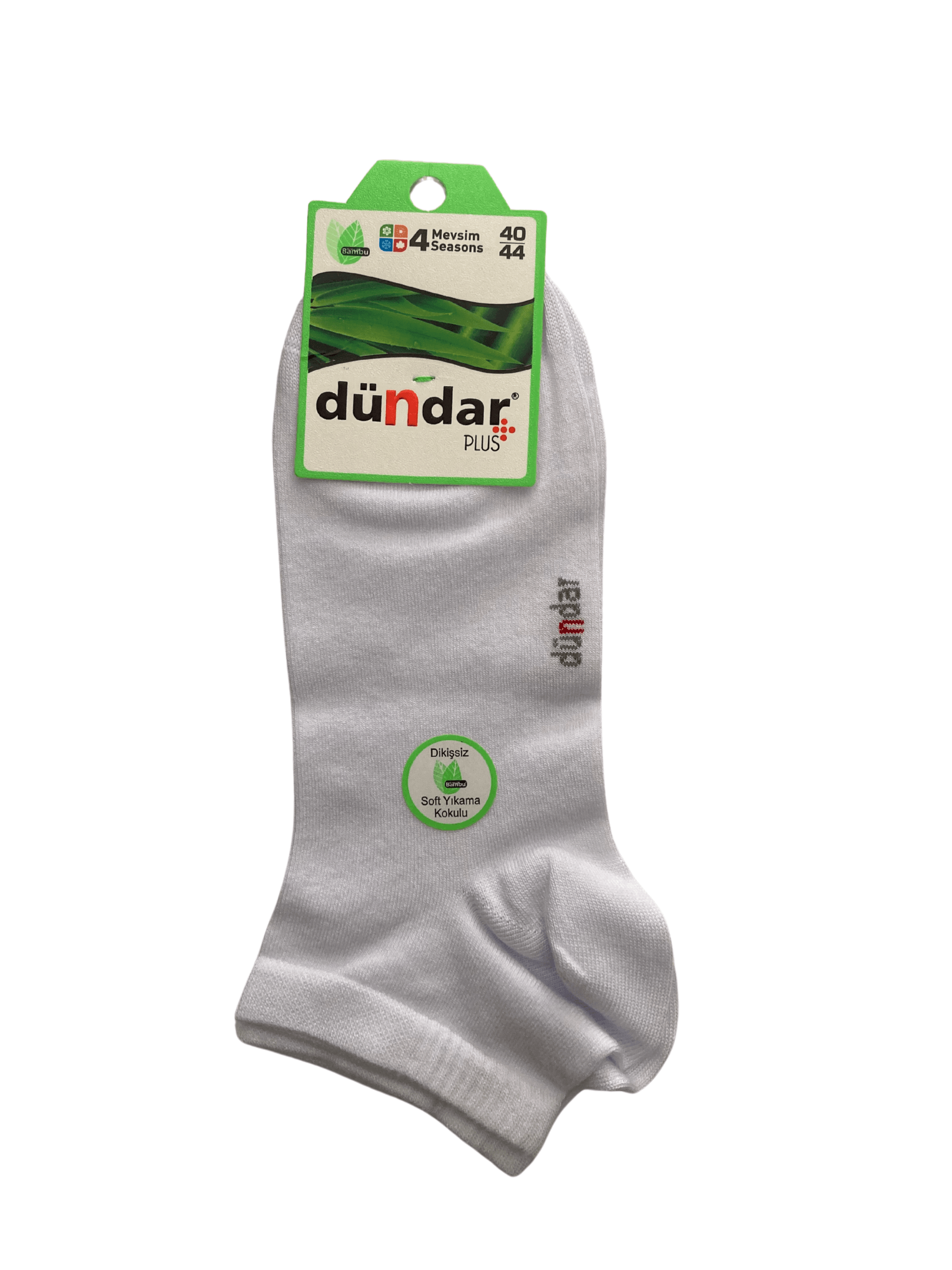 Dündar 4 Mevsim Erkek Bambu Patik Çorap 6'Lı - BEYAZ