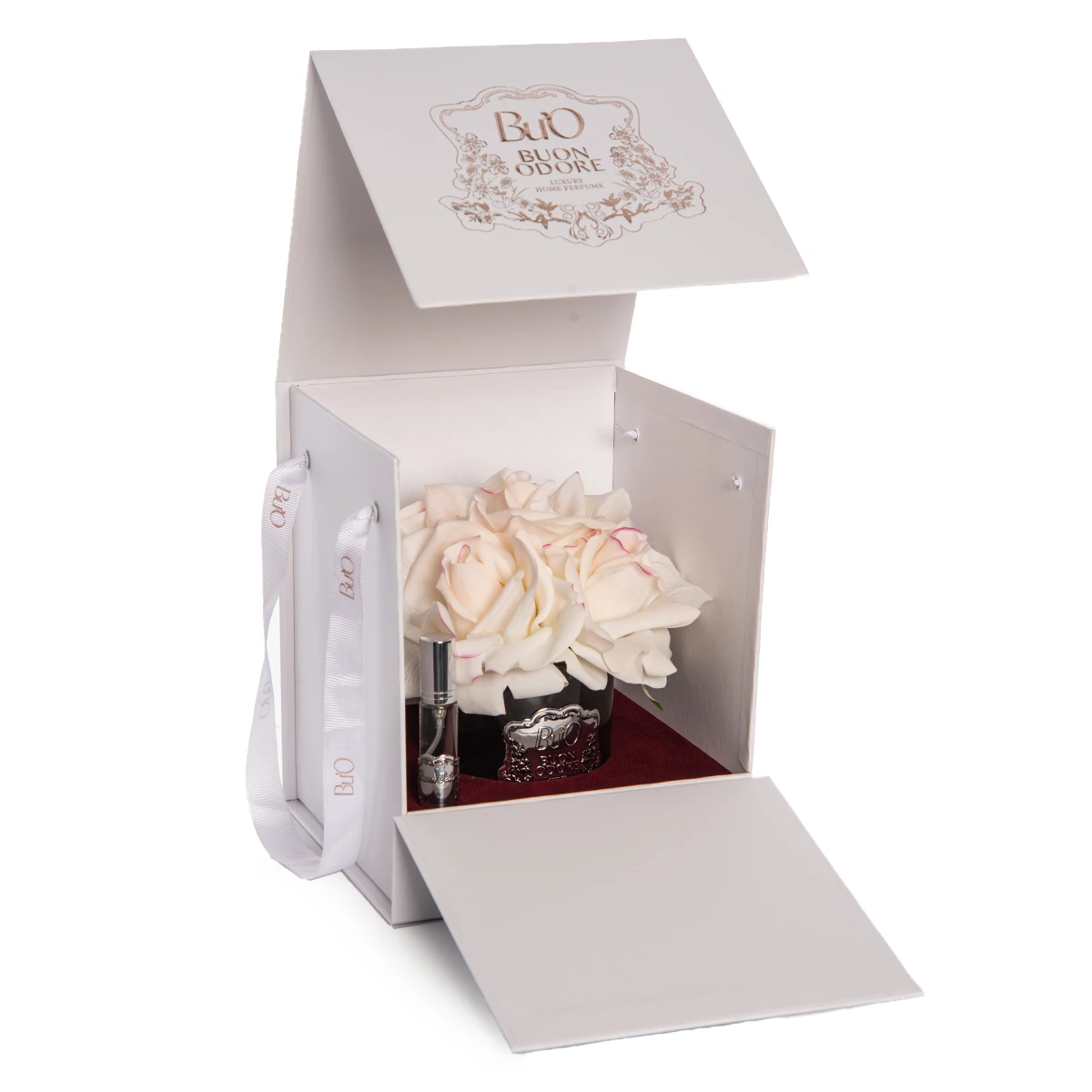 Smoked Glass Silver 5 Roses Luxury Home Perfume