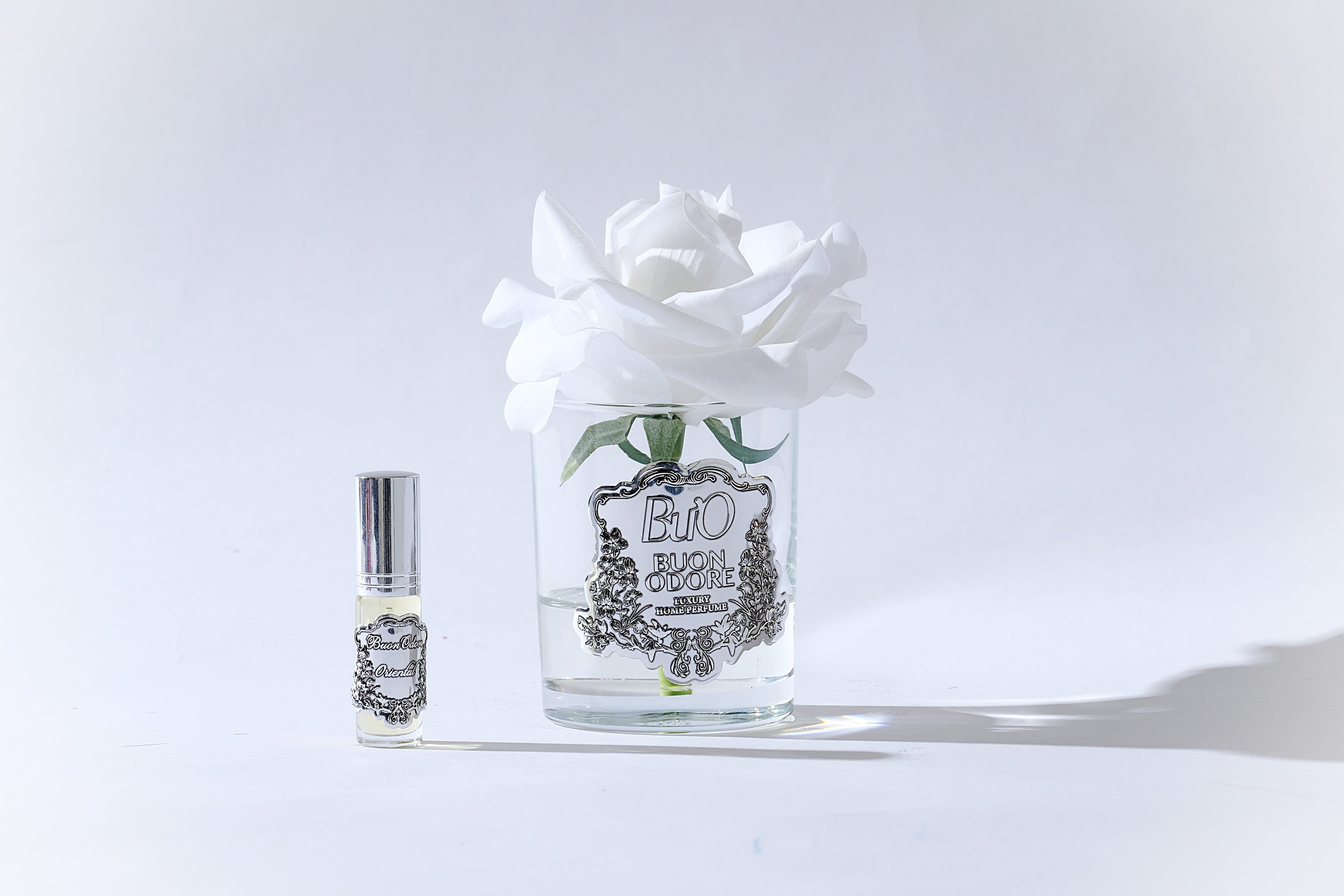 Cam Silver Tek Gül Luxury Home Perfume - beyaz