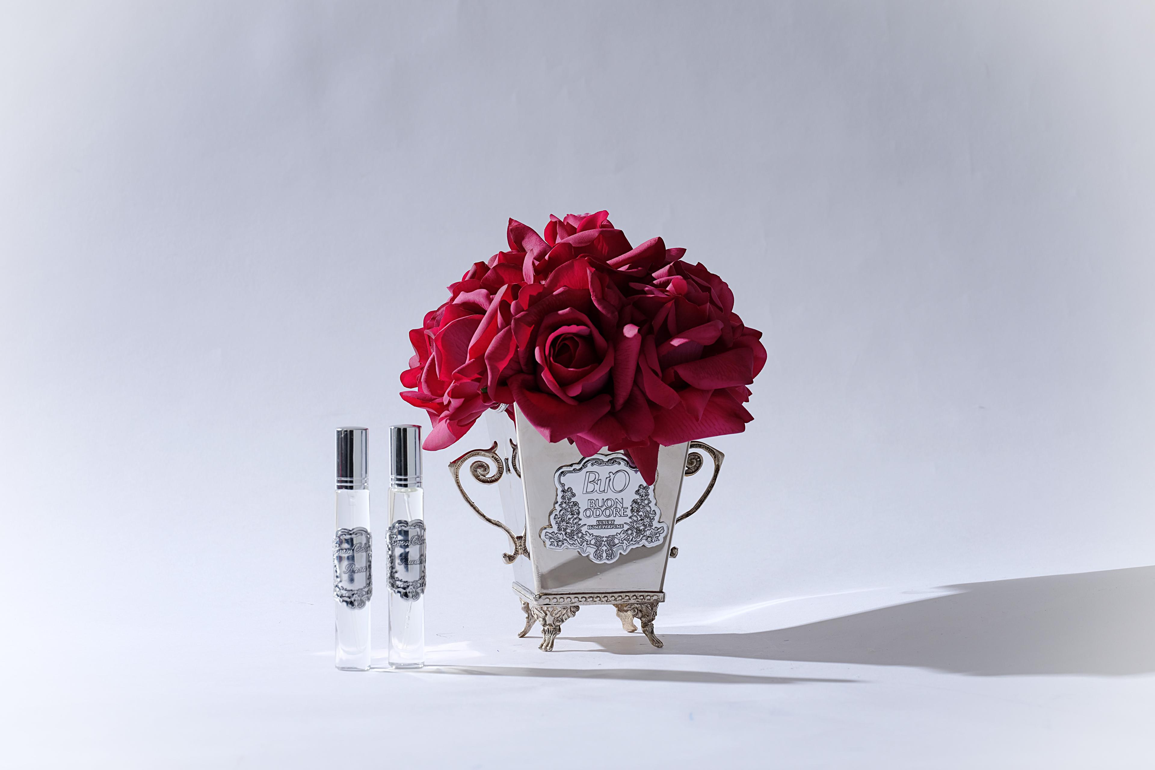 Silver Pirinç 10 Gül Luxury Home Perfume - bordo