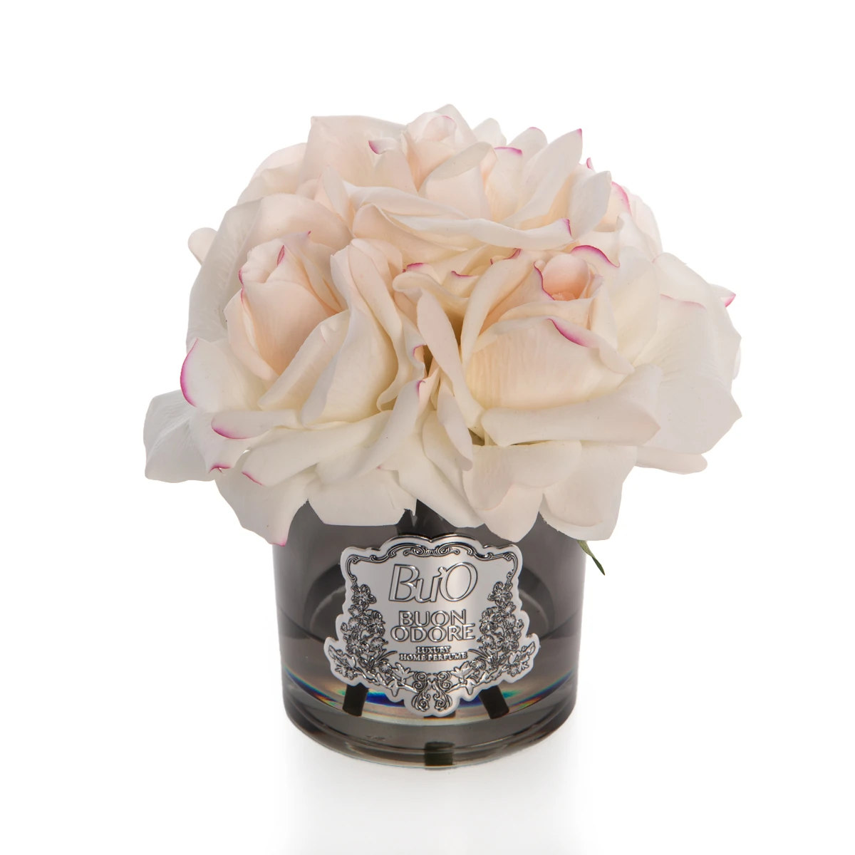 Smoked Glass Silver 5 Roses Luxury Home Perfume