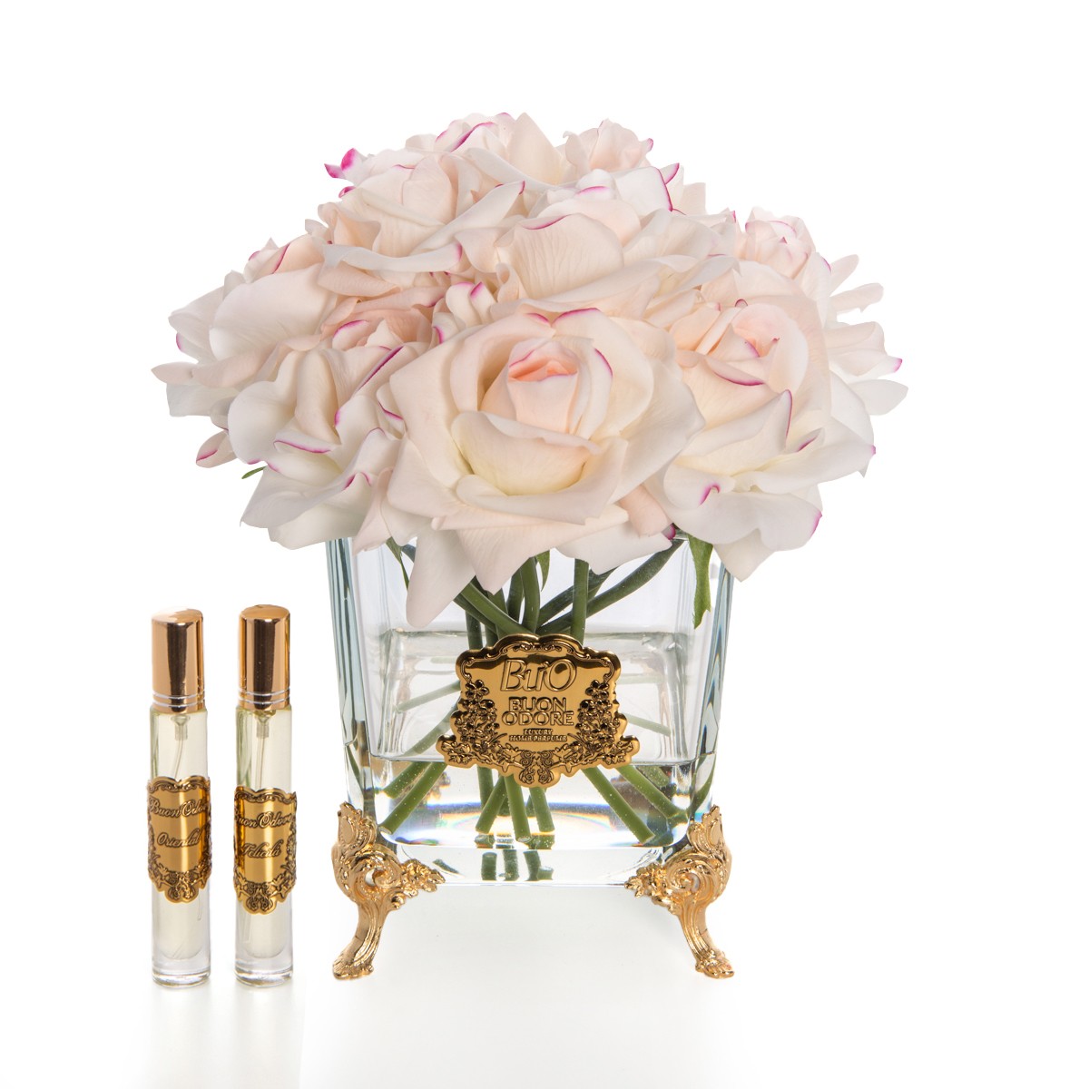 Pirinç Ayaklı Cam Gold Gül Luxury Home Perfume - allıklı