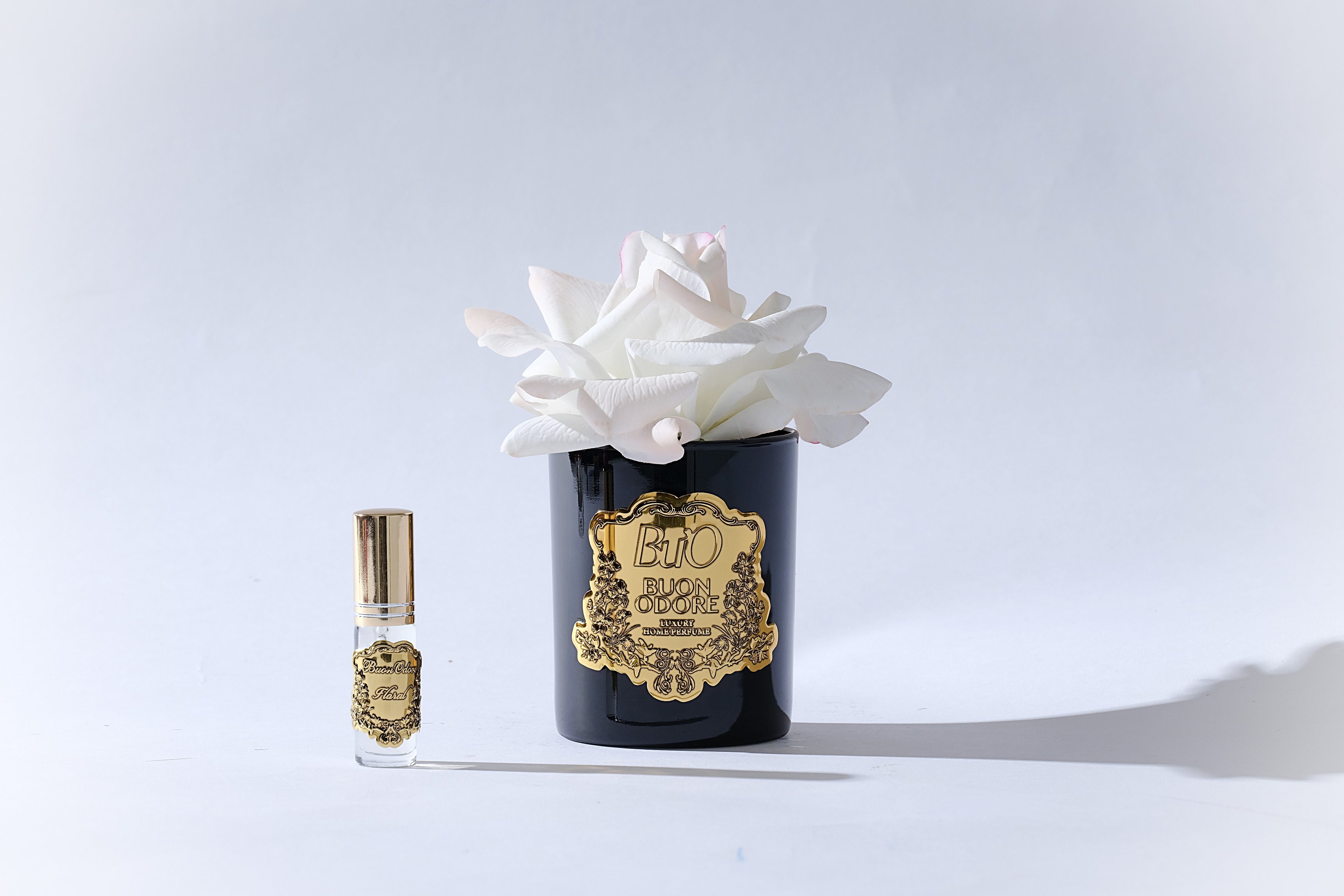 Siyah Cam Gold Tek Gül Luxury Home Perfume