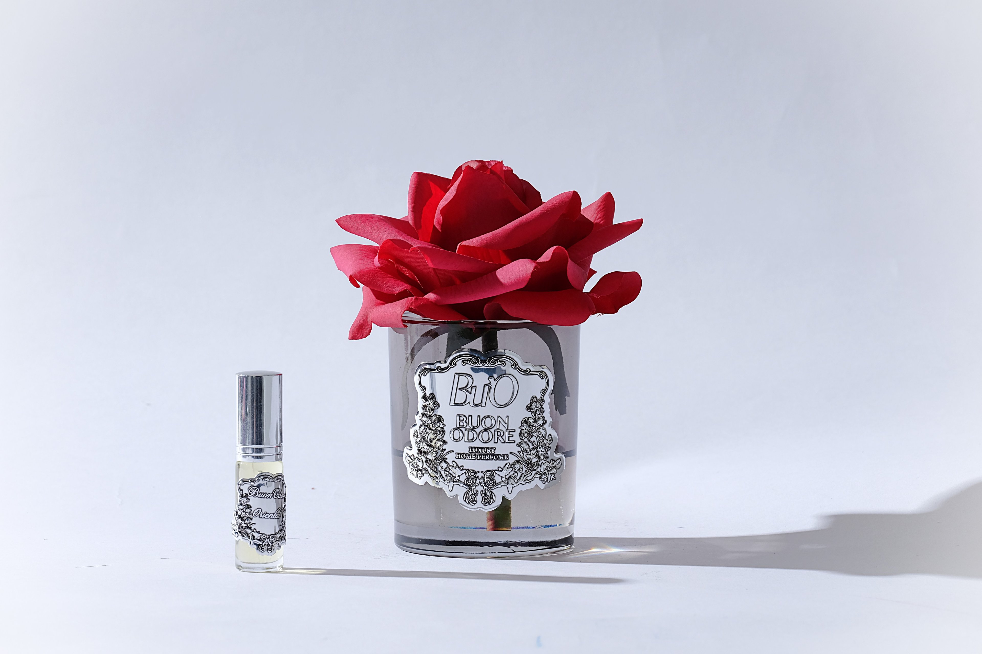 Füme Cam Silver Tek Gül Luxury Home Perfume - bordo