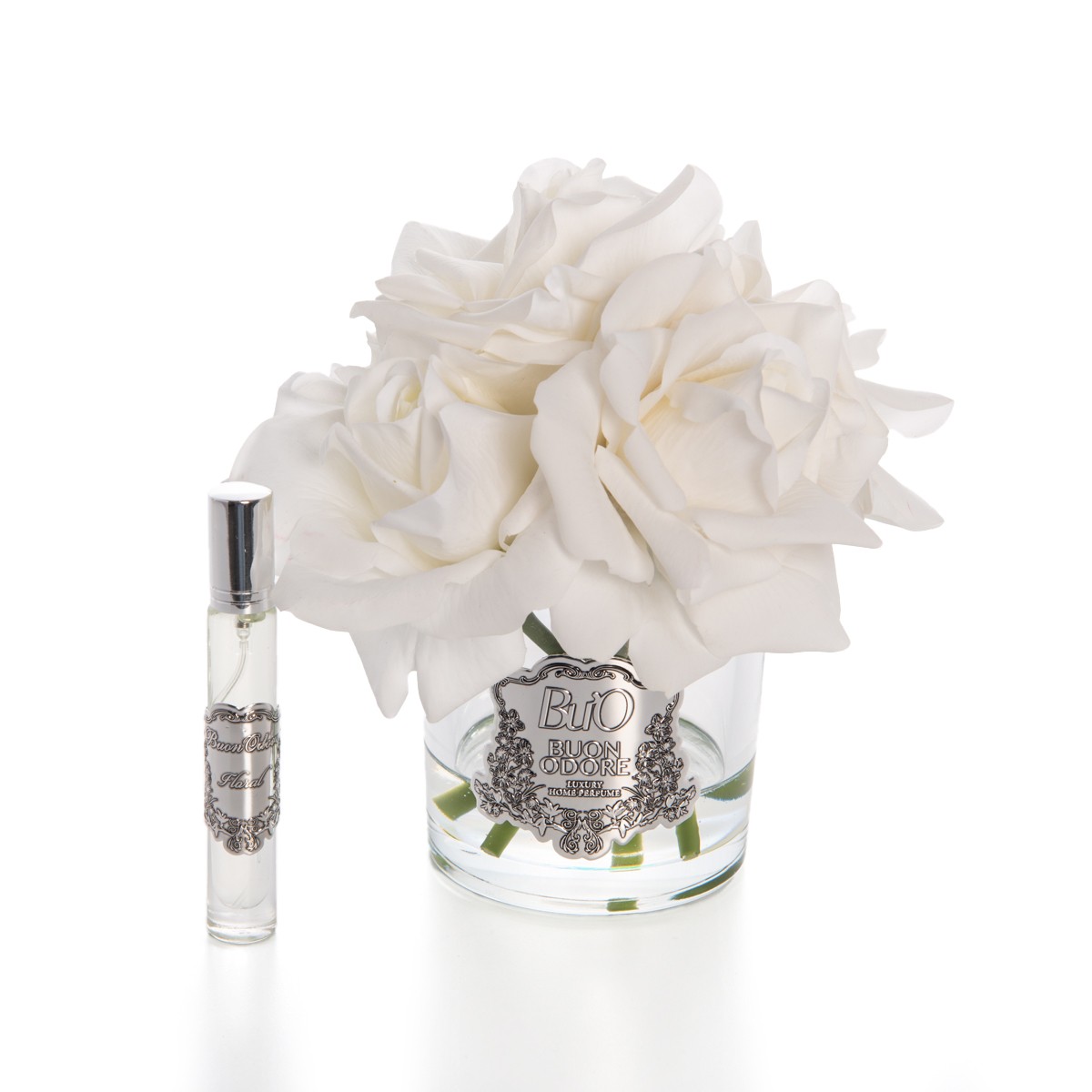 Cam Silver 5 Gül Luxury Home Perfume - beyaz