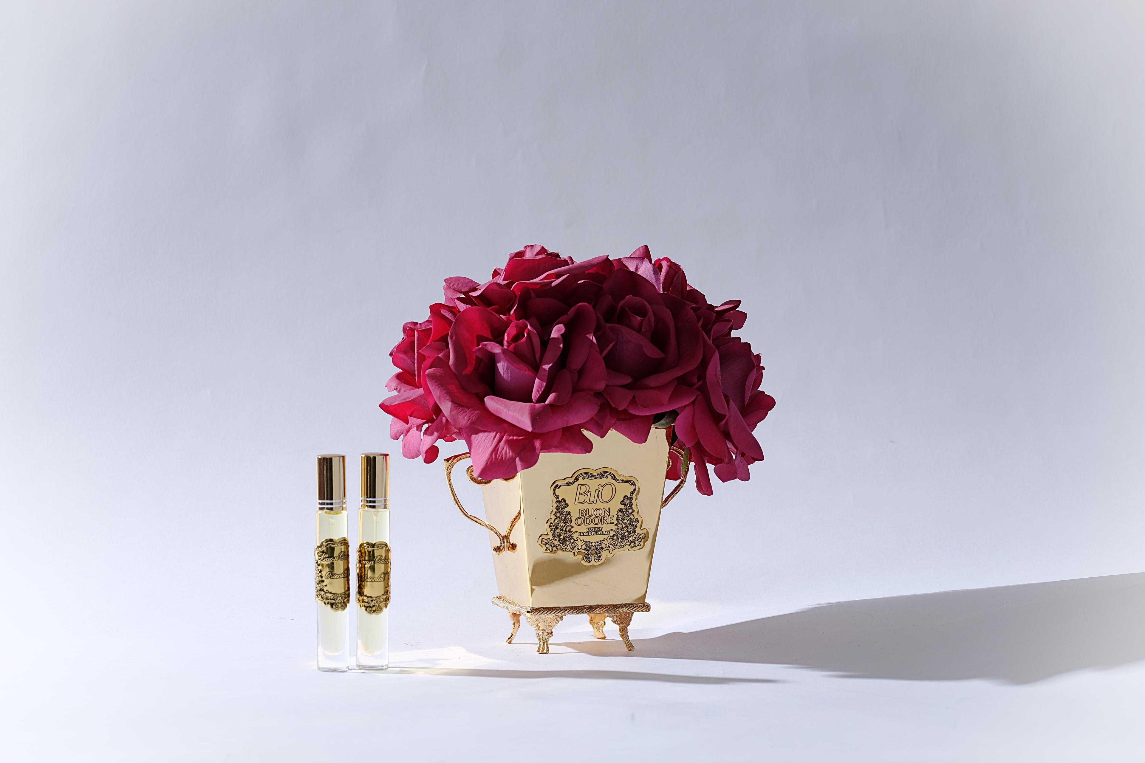 Gold Pirinç 10 Gül Luxury Home Perfume - bordo