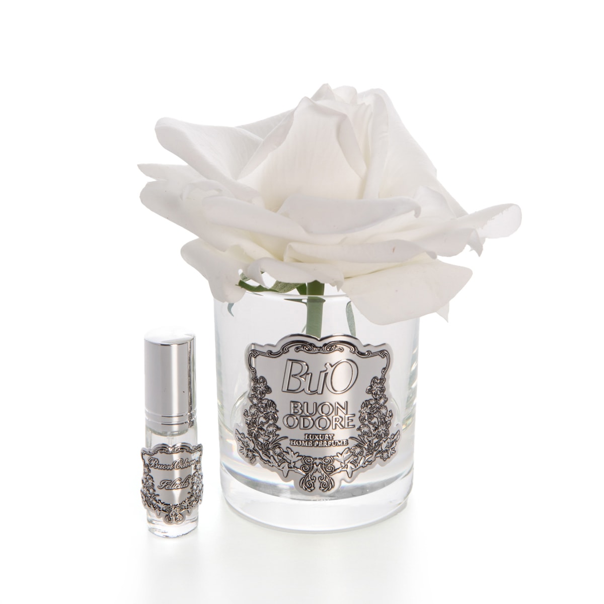 Cam Silver Tek Gül Luxury Home Perfume - beyaz