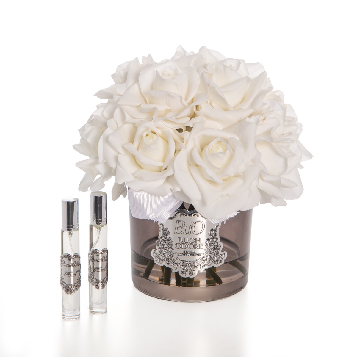 Füme Cam Silver 14 Gül Luxury Home Perfume - beyaz