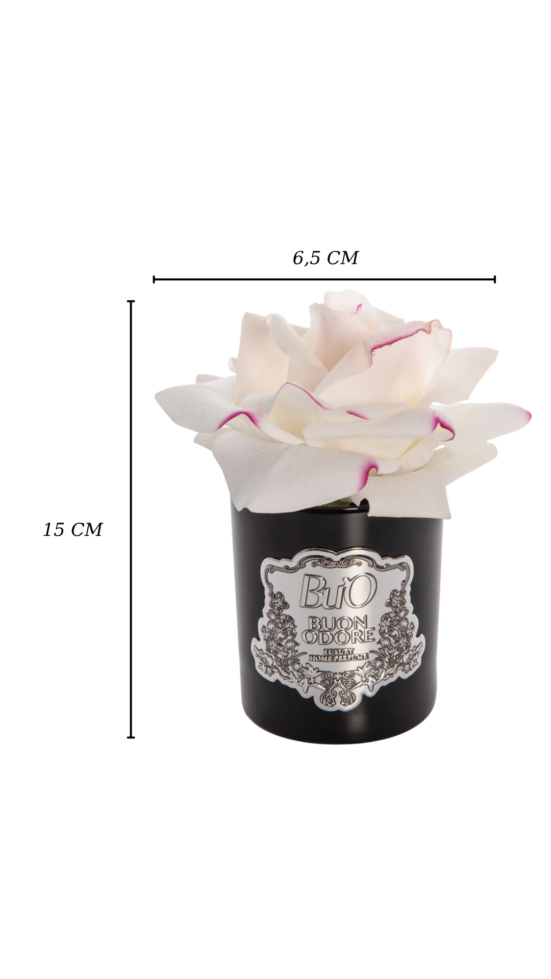 Siyah Cam Silver Tek Gül Luxury Home Perfume