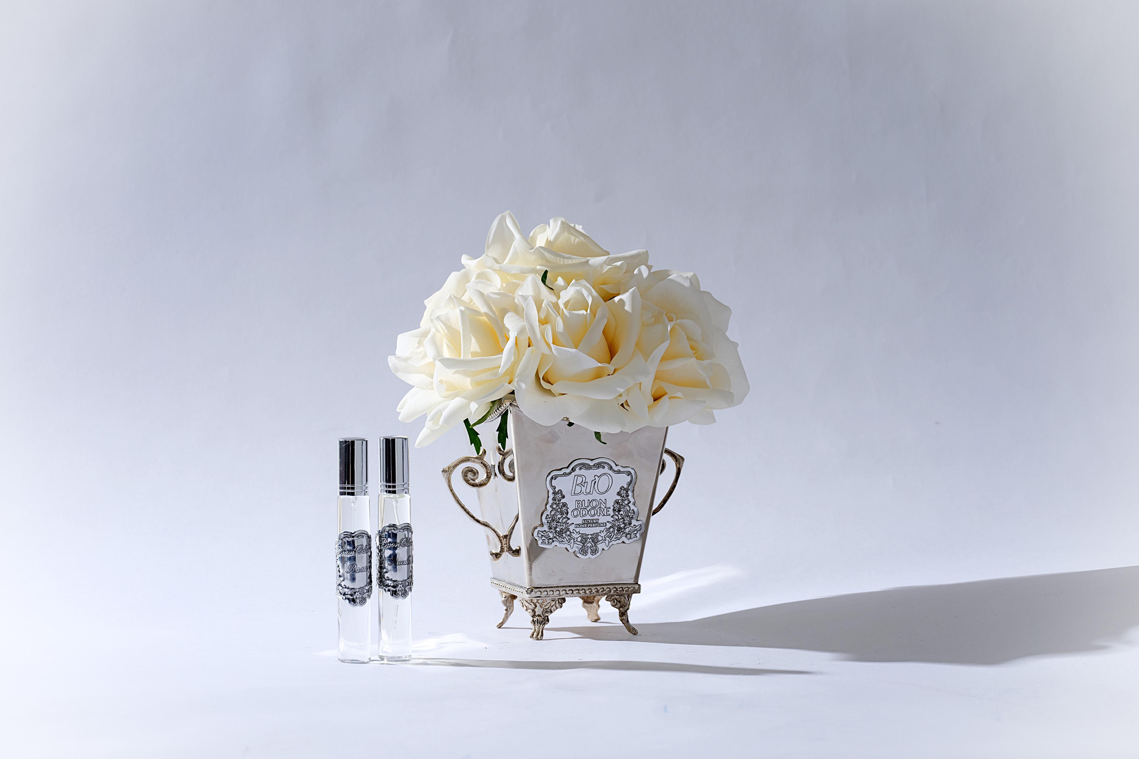 Silver Pirinç 10 Gül Luxury Home Perfume - krem