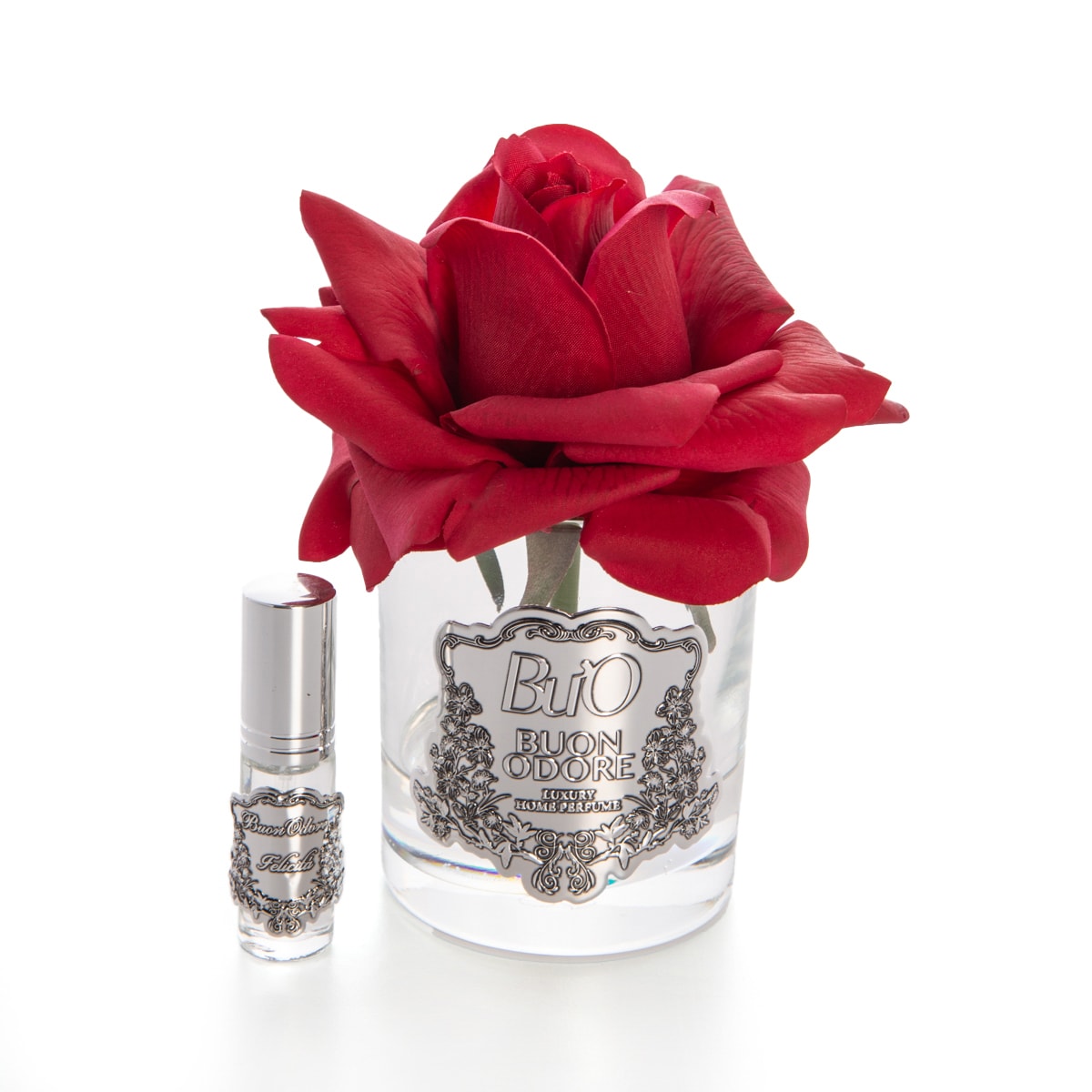 Cam Silver Tek Gül Luxury Home Perfume - kırmızı