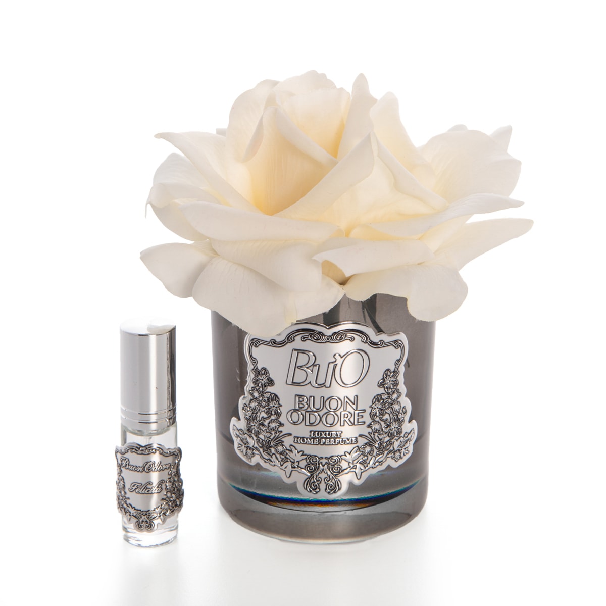 Füme Cam Silver Tek Gül Luxury Home Perfume - krem