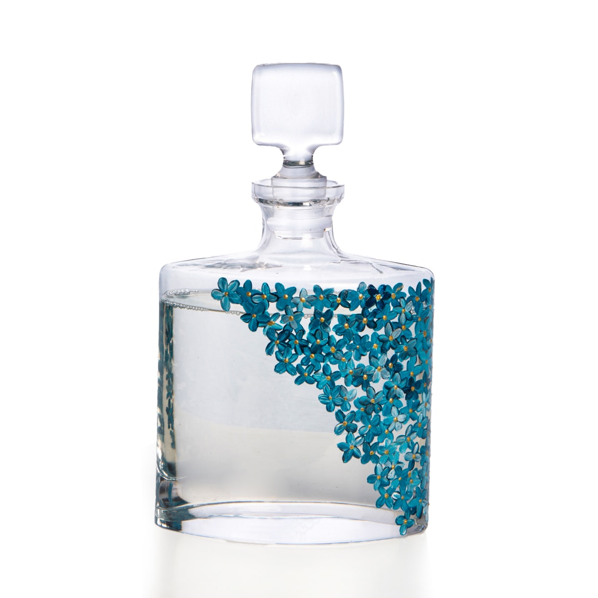 ÖZEL TASARIM EL BOYAMASI OVAL CAM DIFFUSER - mavi