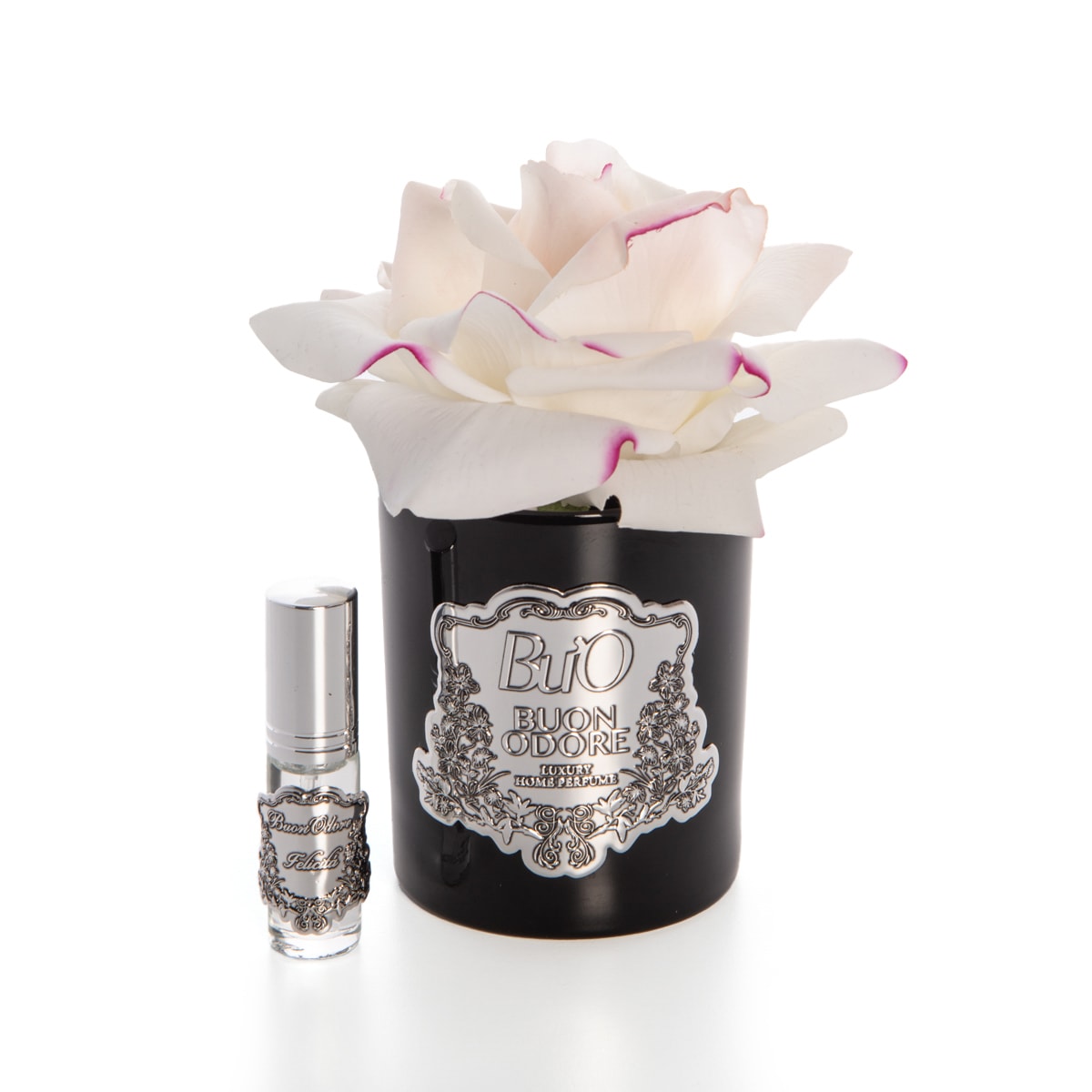 Siyah Cam Silver Tek Gül Luxury Home Perfume