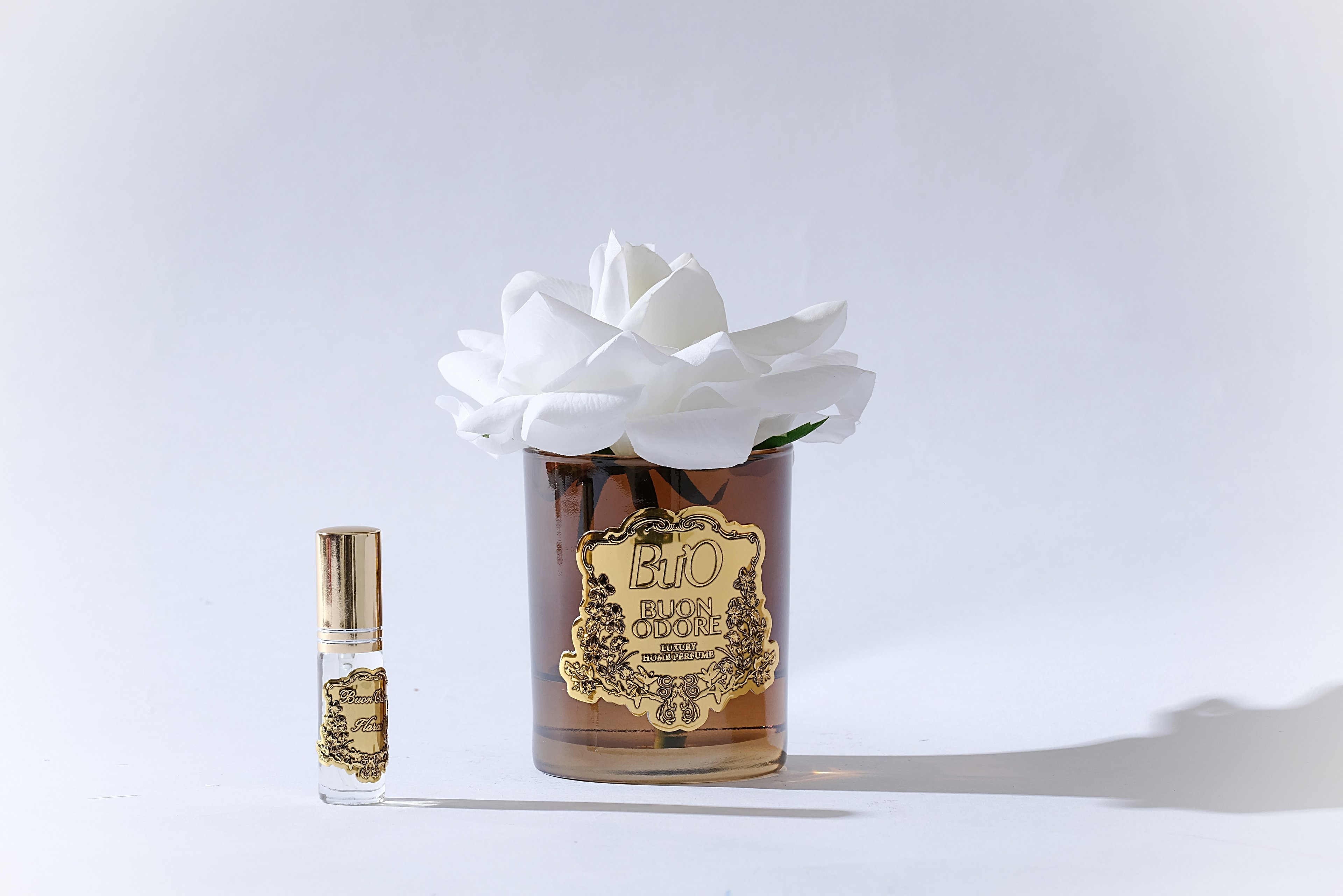 Amber Cam Gold Tek Gül Luxury Home Perfume - beyaz