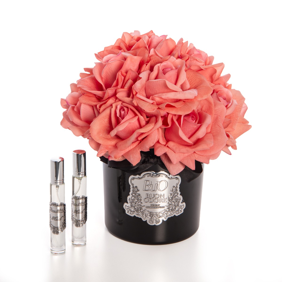 Siyah Cam Silver 14 Gül Luxury Home Perfume - mercan