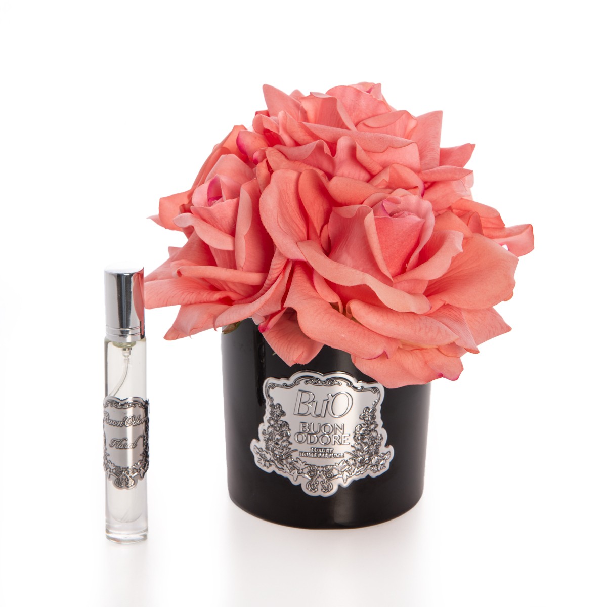 Siyah Cam Sılver 5 Gül Luxury Home Perfume - mercan