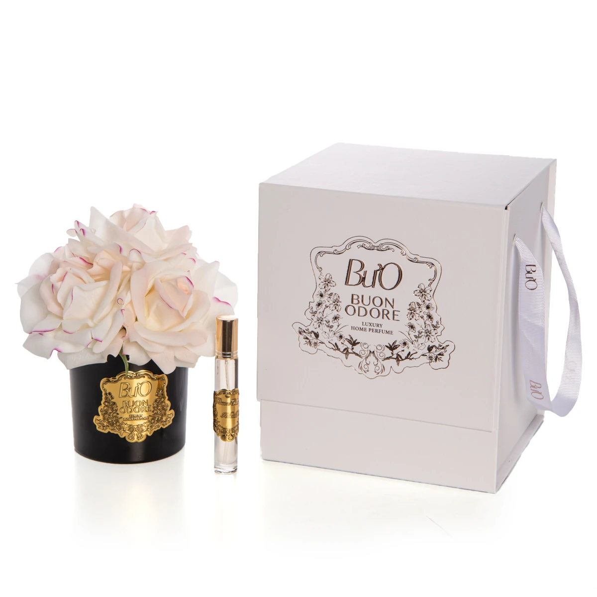 Black Glass Gold 5 Roses Luxury Home Perfume