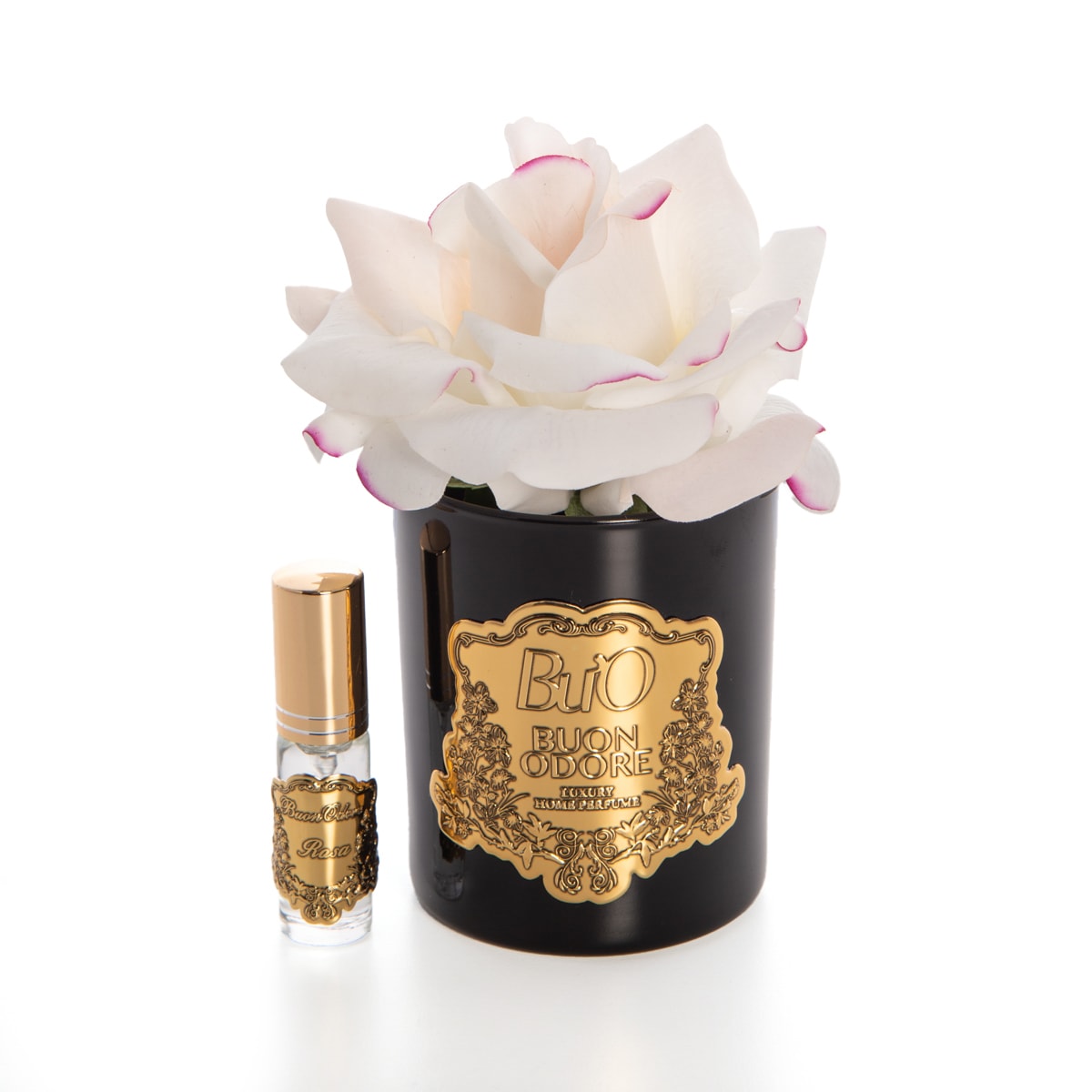 Siyah Cam Gold Tek Gül Luxury Home Perfume - allıklı