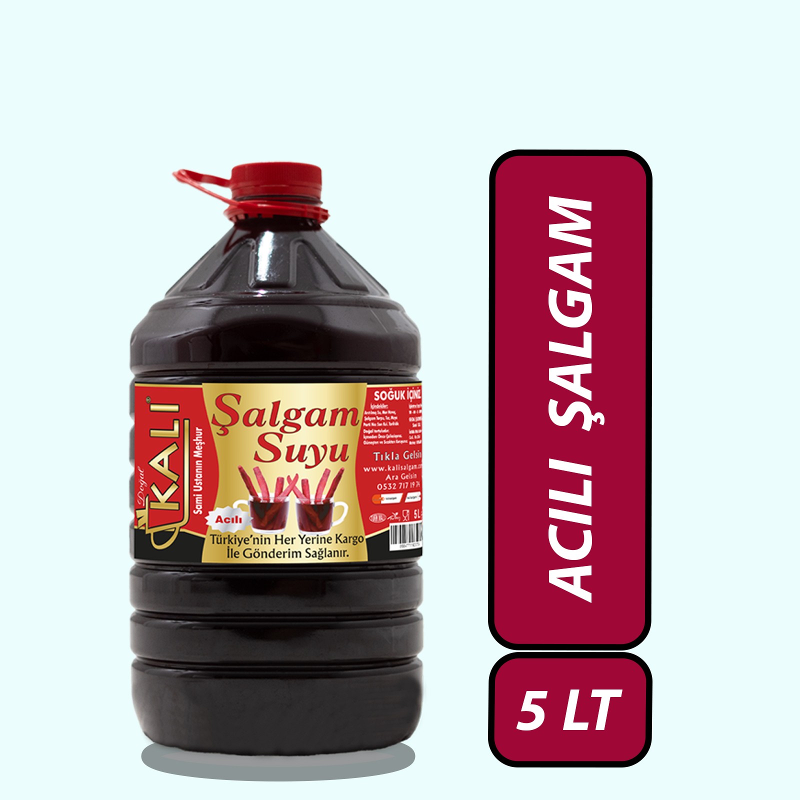 Kalı Şalgam Ev Yapımı Şalgam Suyu (5 lt.) (Acılı-Tanesiz)