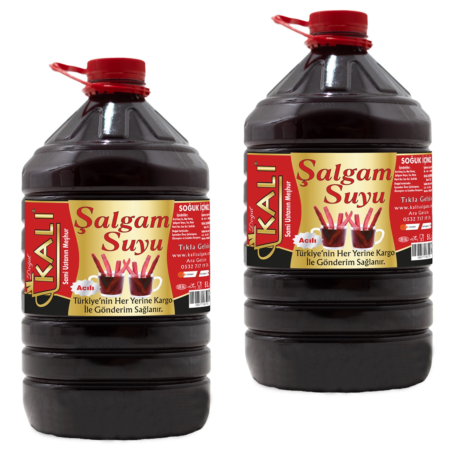 Kalı Şalgam Ev Yapımı Şalgam Suyu (2 ad. 5 lt.) (Acılı-Tanesiz)