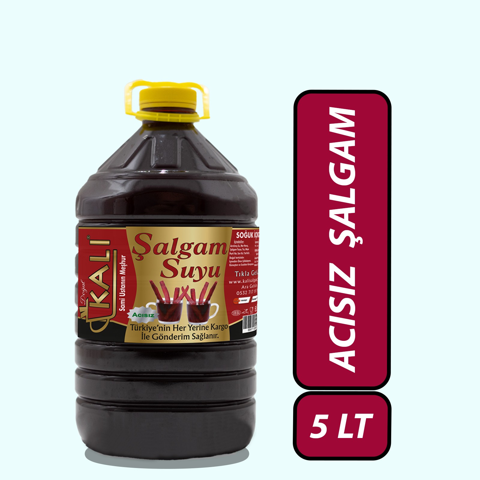 Kalı Şalgam Ev Yapımı Şalgam Suyu (5 lt.) (Acısız-Tanesiz) (Acı Sosu Yanında)