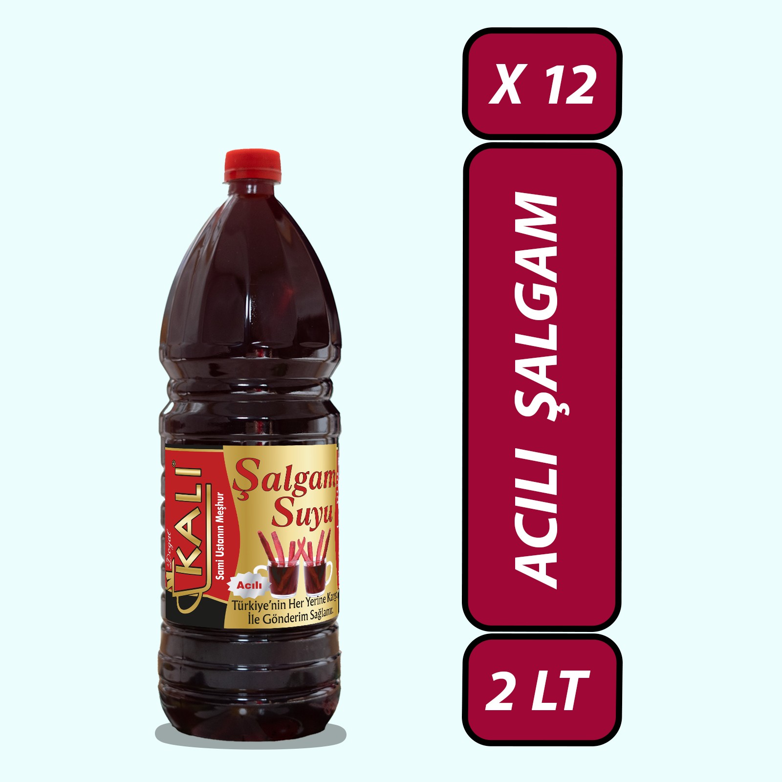 Kalı Şalgam Ev Yapımı Şalgam Suyu (12 ad. 2 lt.) (Acılı-Tanesiz)