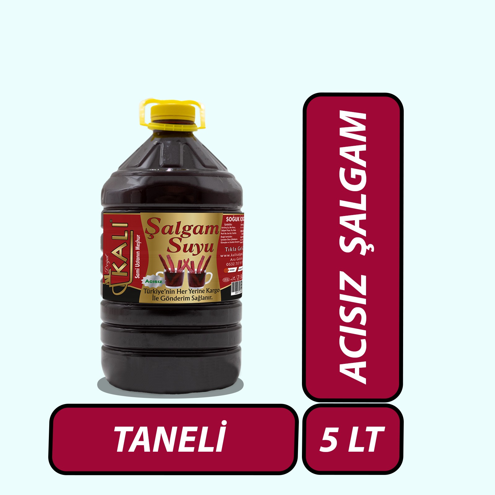 Kalı Şalgam Ev Yapımı Şalgam Suyu (5 lt.) (Acısız-Taneli) (Acı Sosu Yanında)